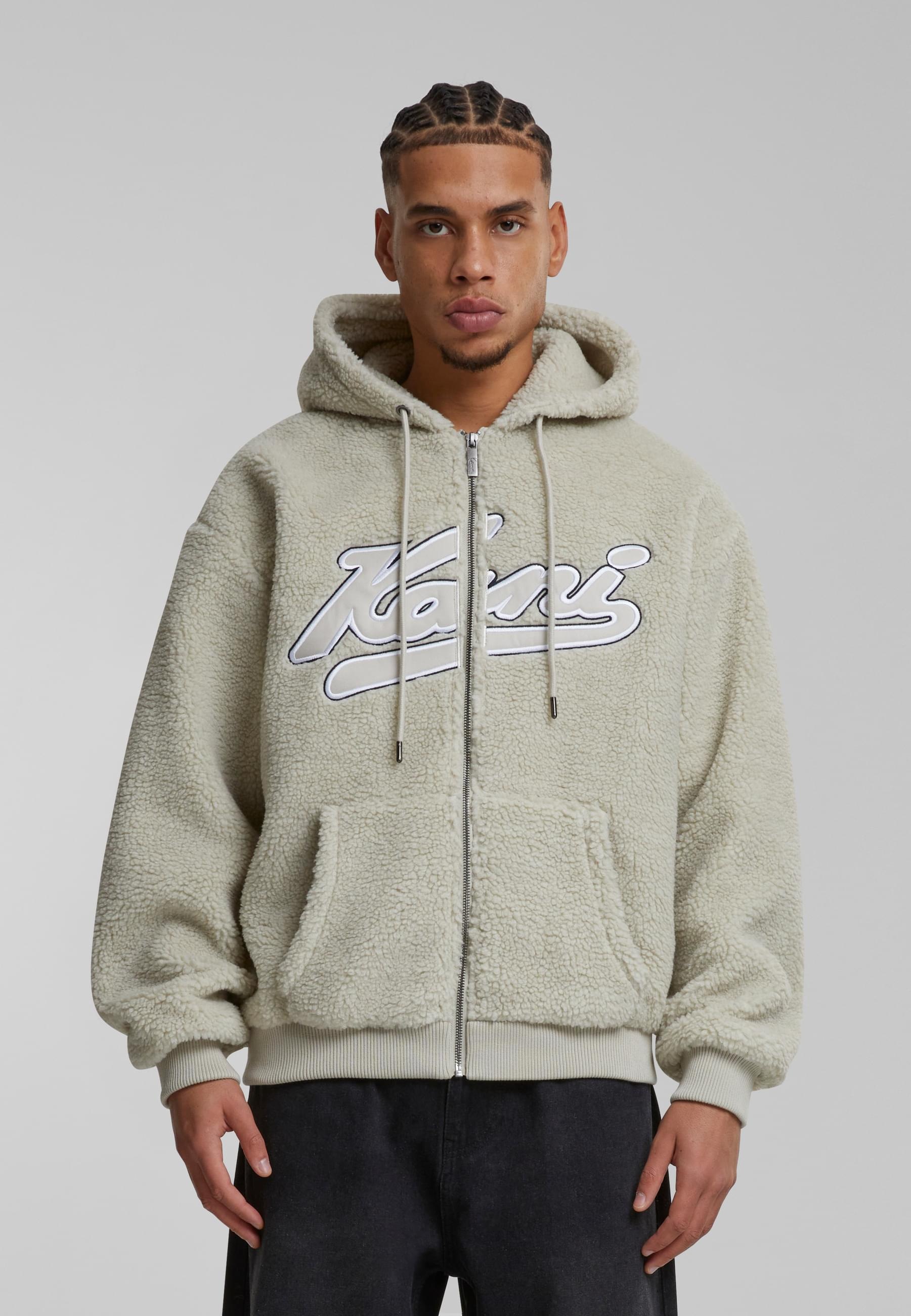 Karl Kani Sweatjacke »Karl Kani Herren KM223-001-2 Varsity OS Teddy Zip Hoodie cream«