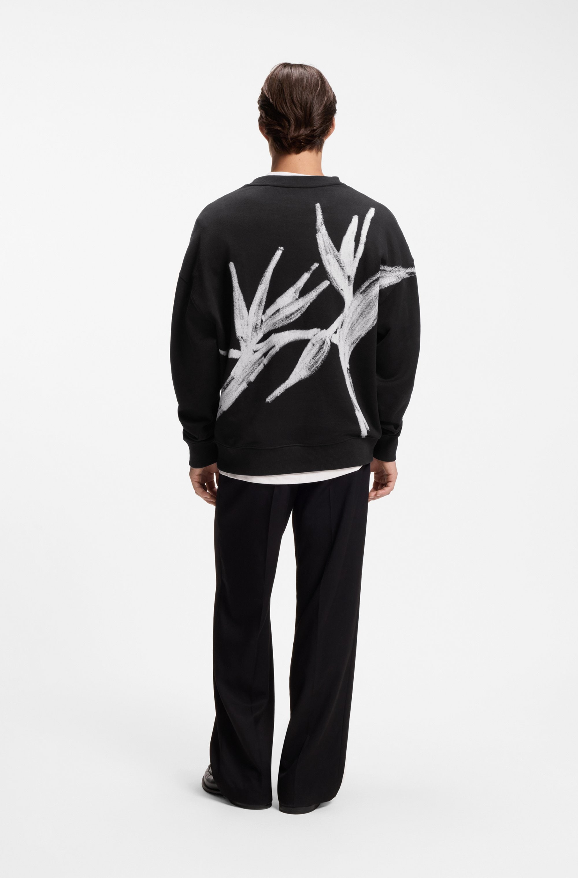 HUGO Sweatshirt »Darislong«, Rundhalsausschnitt, Oversize Fit, gesticker Logoschriftzug
