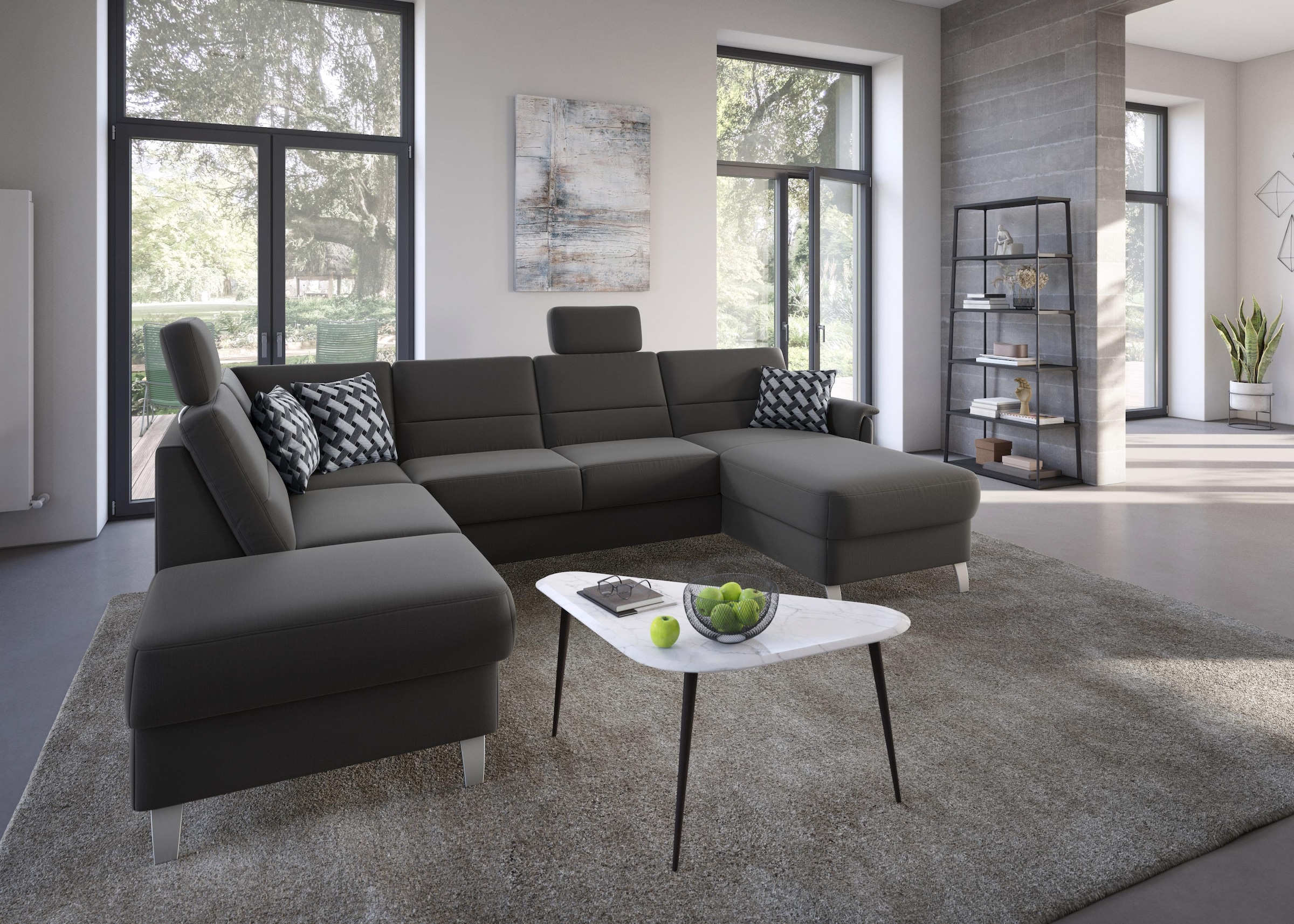 sit&more Wohnlandschaft »Palmera U-Form«, Federkern, wahlweise mit Bettfunktion und mit/ohne Stauraum