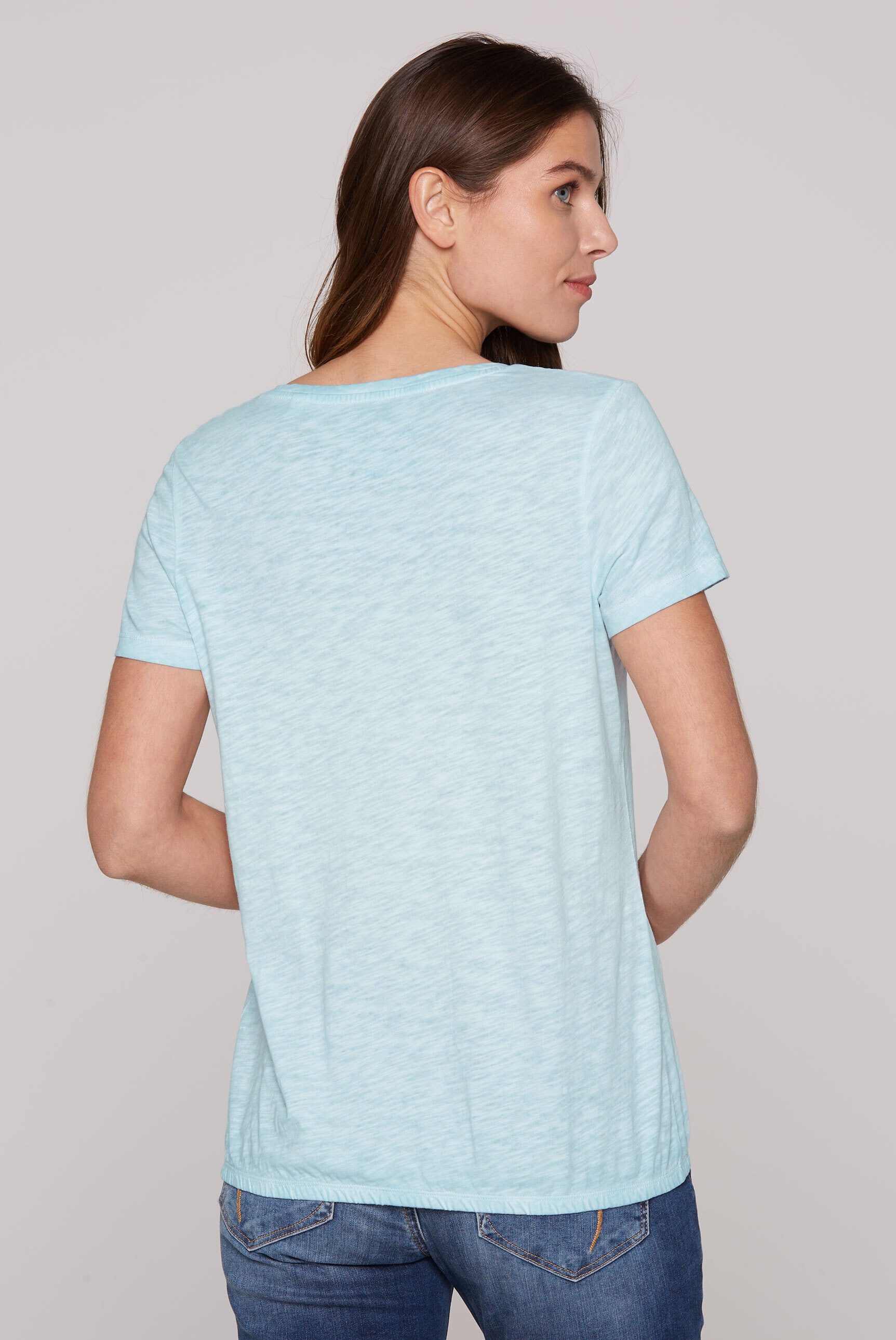 SOCCX V-Shirt, mit Gummizug im Saum