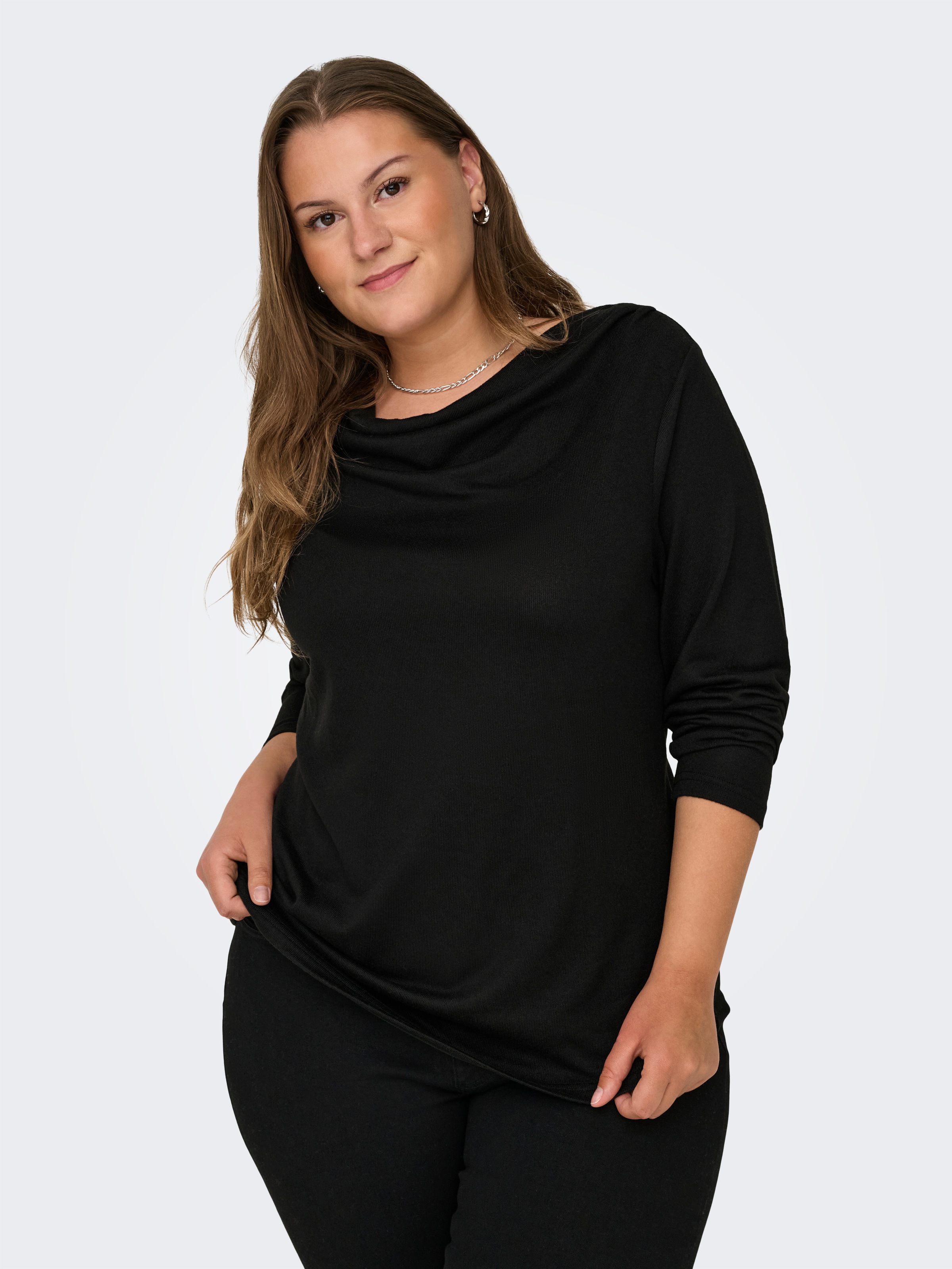 ONLY CARMAKOMA Wasserfallshirt "CARALBA MIRSE L/S WATERFALL TOP JRS" günstig online kaufen