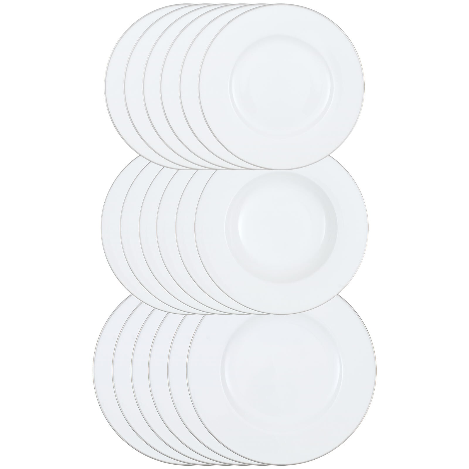 Villeroy & Boch Geschirr-Set "Tellerset Anmut Platinum No.1 18er Set weiß" Spülmaschinengeeignet