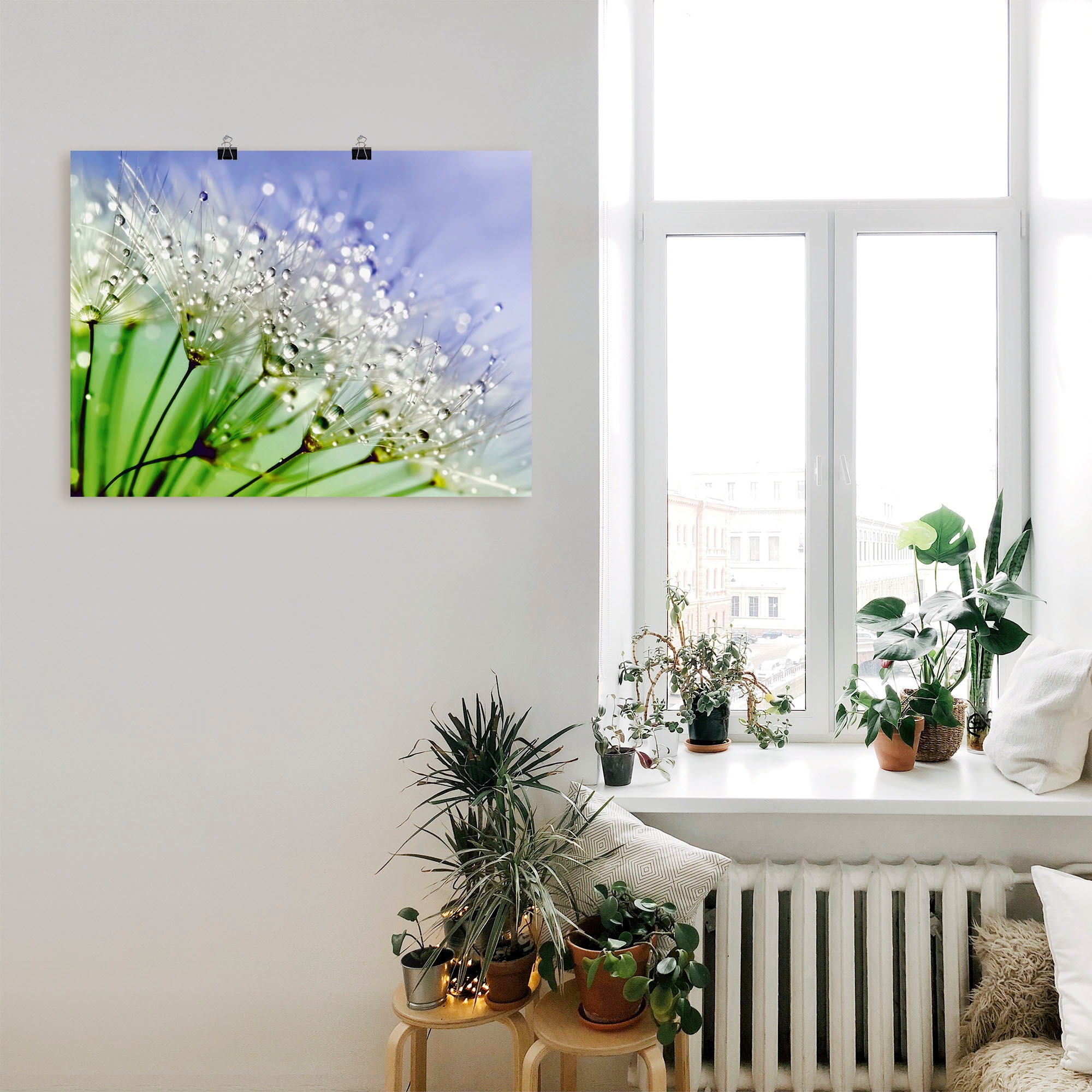 Artland Wandbild "Glitzernde Pusteblume III", Blumen, (1 St.), als Leinwand günstig online kaufen