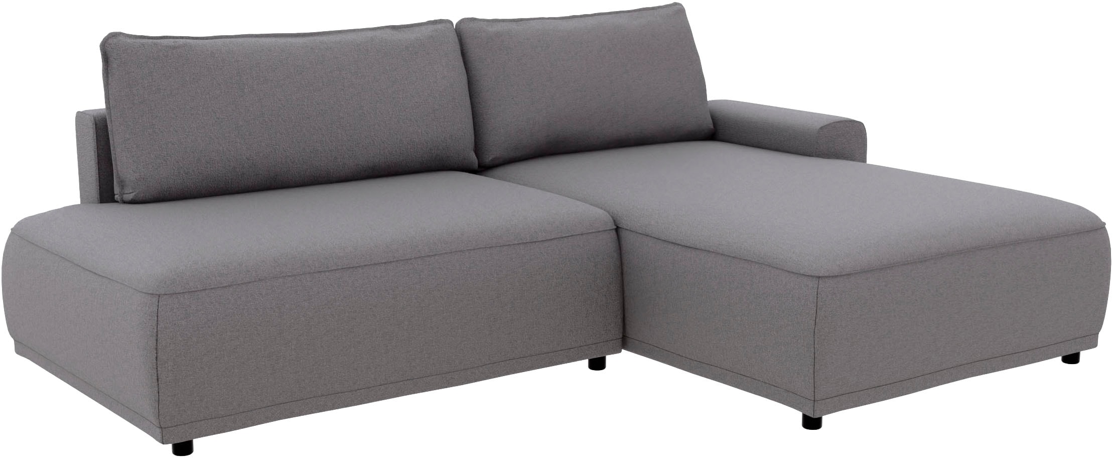 TRENDMANUFAKTUR Ecksofa »Fordon II, Schlafsofa mit Bettkasten, Couch in L-Form, Breite 250 cm«, in Struktur LUMOS, 3D-Effekt, anthrazit, Armlehne rechts
