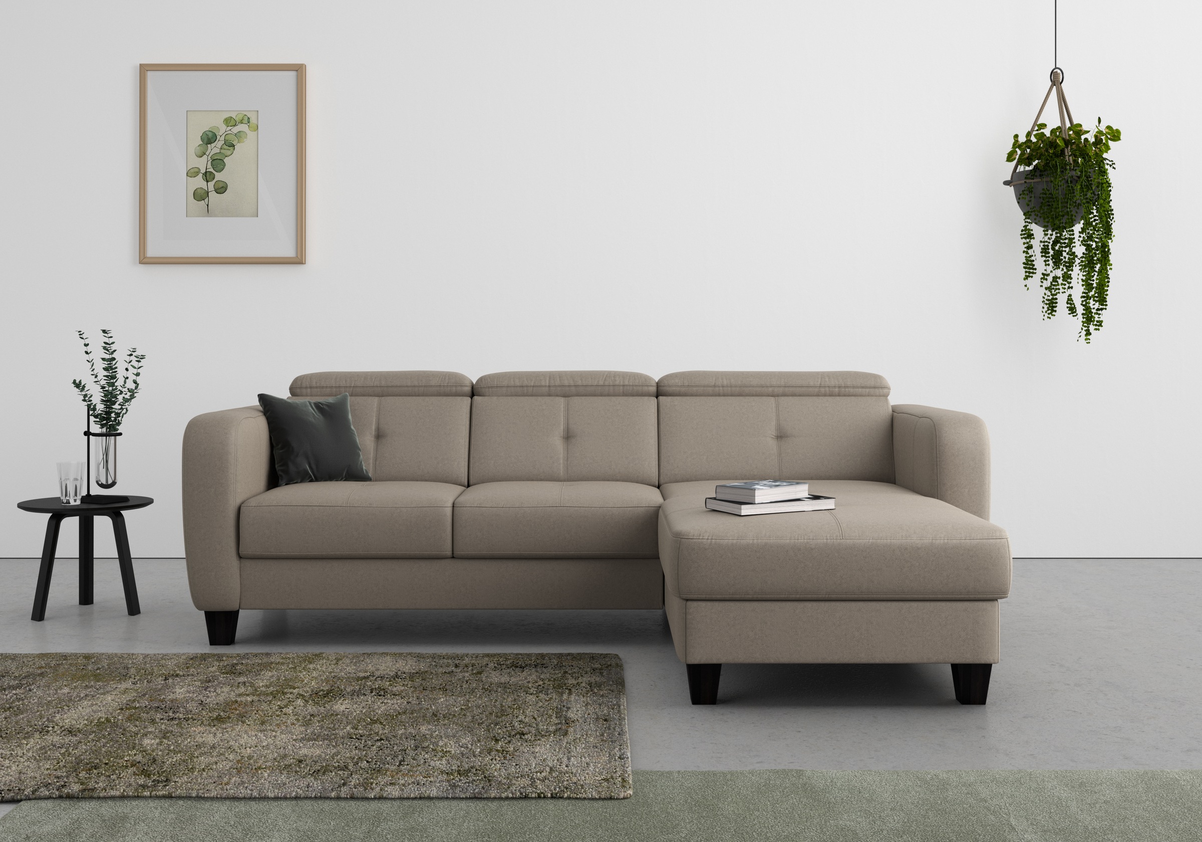sit&more Ecksofa "Belluci L-Form" inklusive Federkern, wahlweise mit Schlaffunktion und Bettkasten
