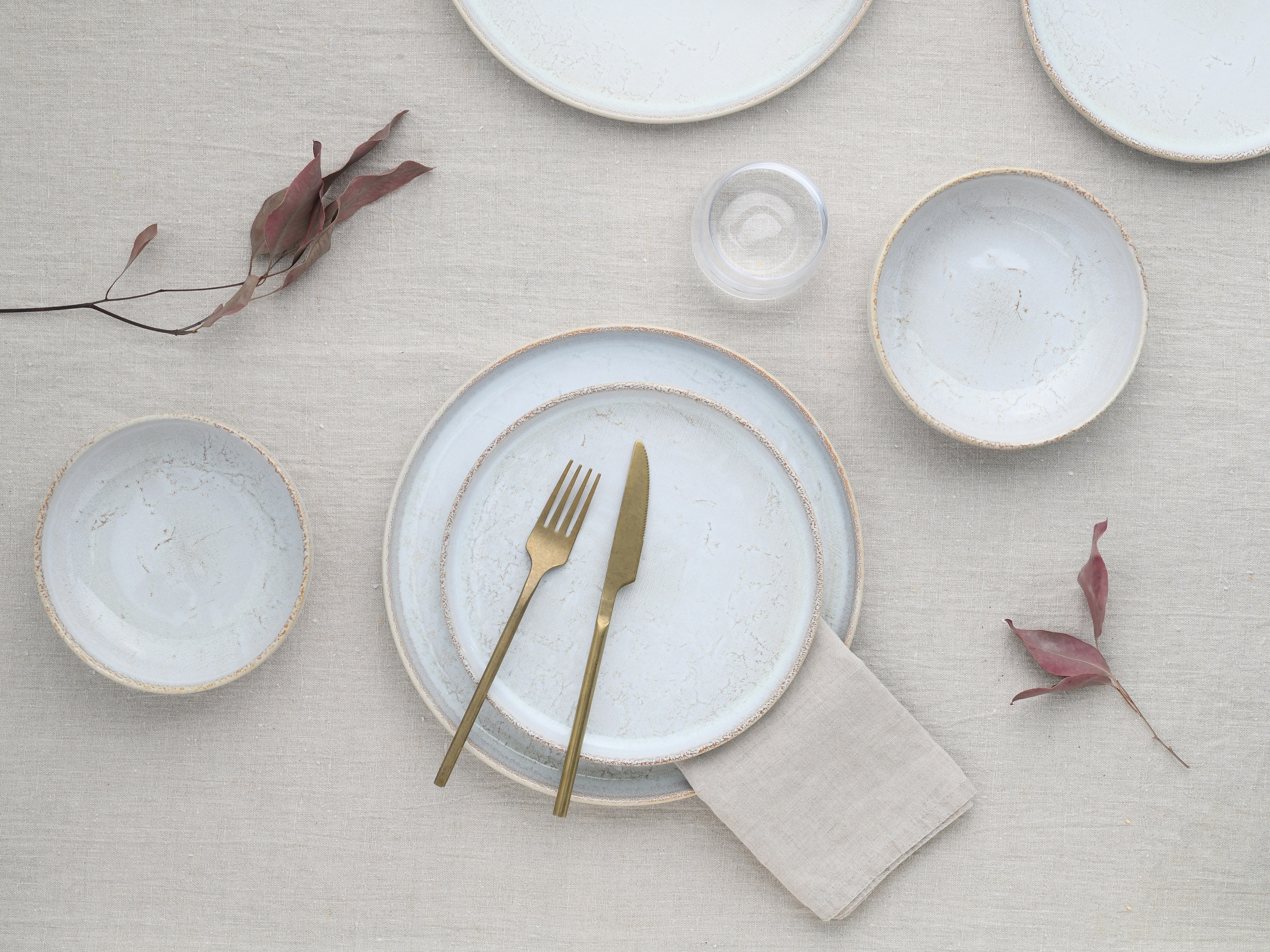 CreaTable Teller-Set »Uno Vintage Offwhite, Tellerset 12-tlg«, (Set, 12 tlg.), Shabby Look, Vintage Style