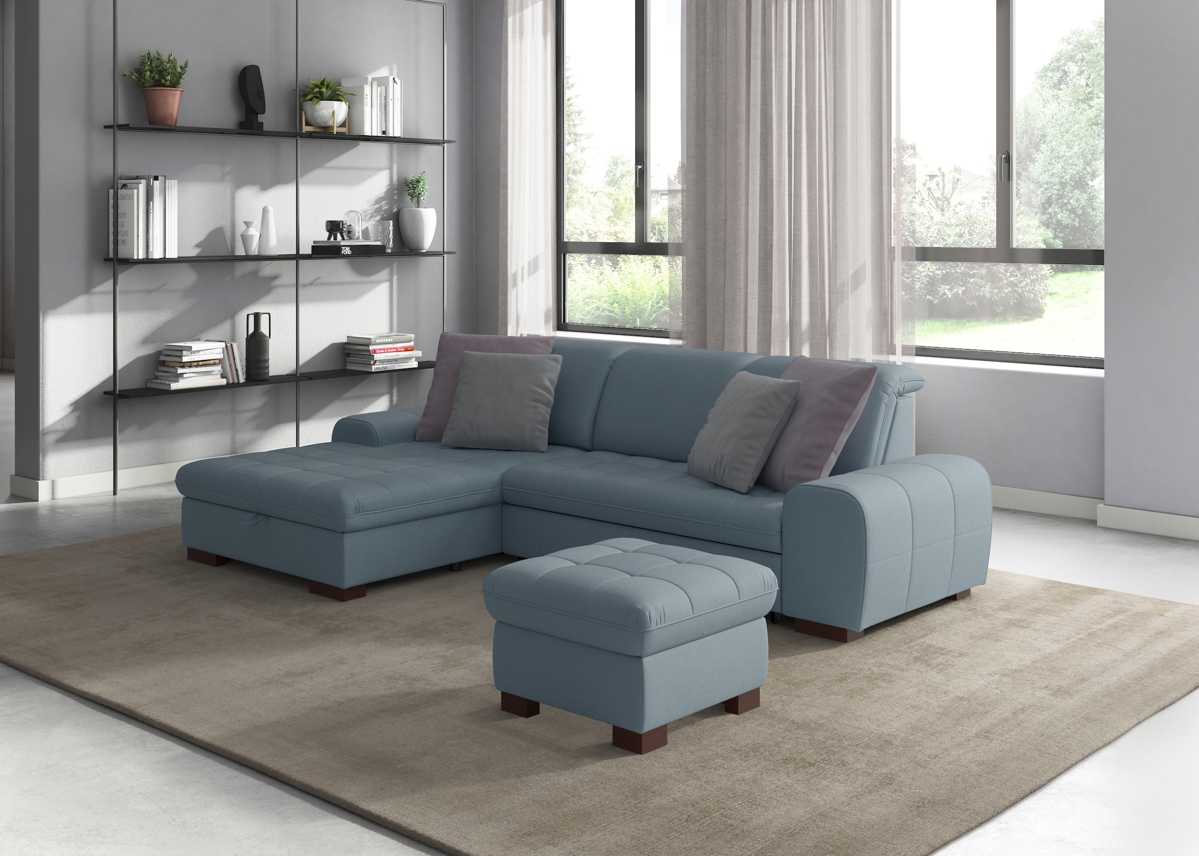 sit&more Ecksofa "Luxor L-Form" wahlweise mit Schlaffunktion, Bettkasten und Kopfteilverstellung