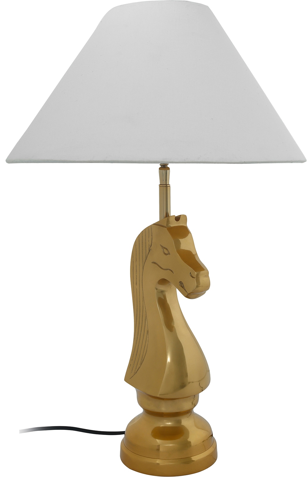 Tischleuchte Tischlampe aus dekorativem 1 Stoffschirm mit Metall, Kayoom BAUR flammig-flammig, »Shah«, | Schah-Pferd-Sockel
