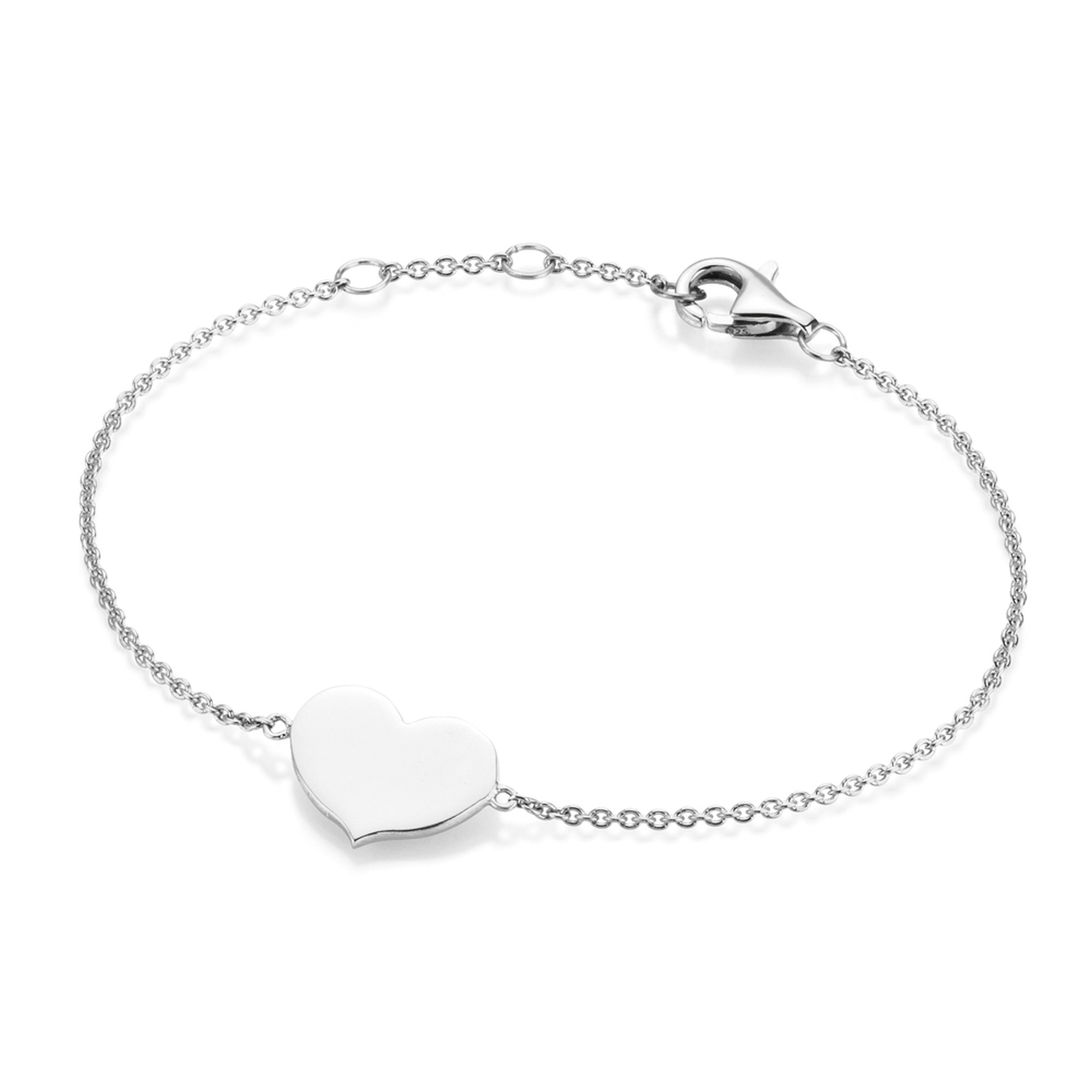 Smart Jewel Armband »Herz als Zwischenteil, Silber 925«