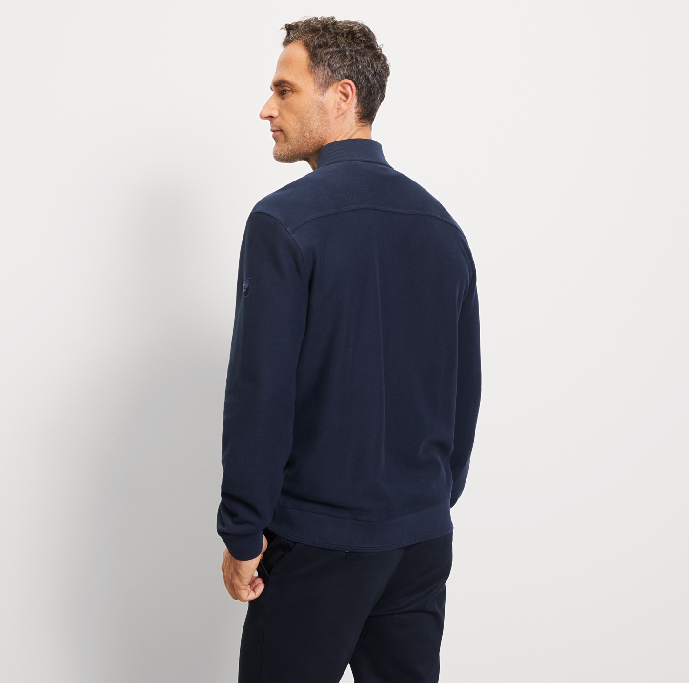 OLYMP Sweatjacke regular fit, basic, Stehkragen