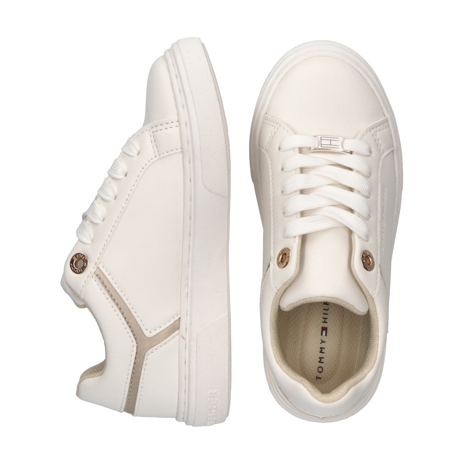 Tommy Hilfiger Sneaker  Freizeitschuh, Schnürschuh mit Besatz in Metallicoptik