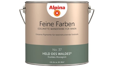 Wand- und Deckenfarbe »Feine Farben No. 37 Held des Waldes«, Dunkles Moosgrün,...