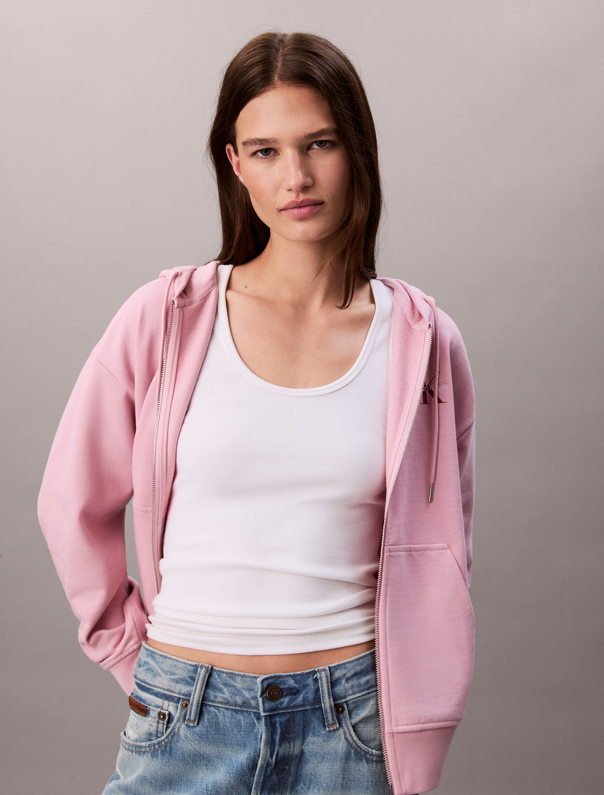 Calvin Klein Jeans Sweatjacke "MNLG FRNCH TRRY FZ B", Mit Rundhalsausschnit günstig online kaufen