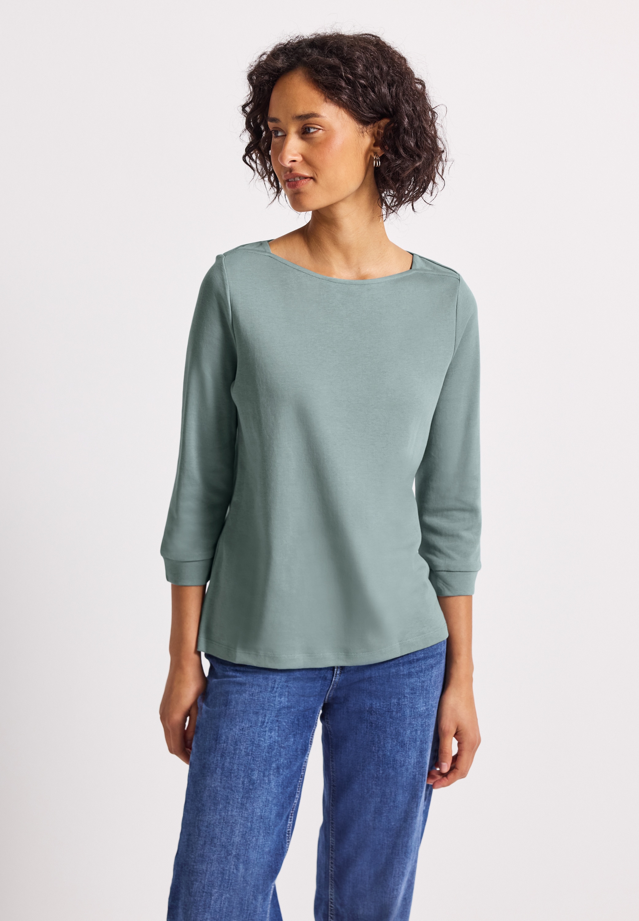 STREET ONE 3/4-Arm-Shirt, aus reiner Baumwolle günstig online kaufen