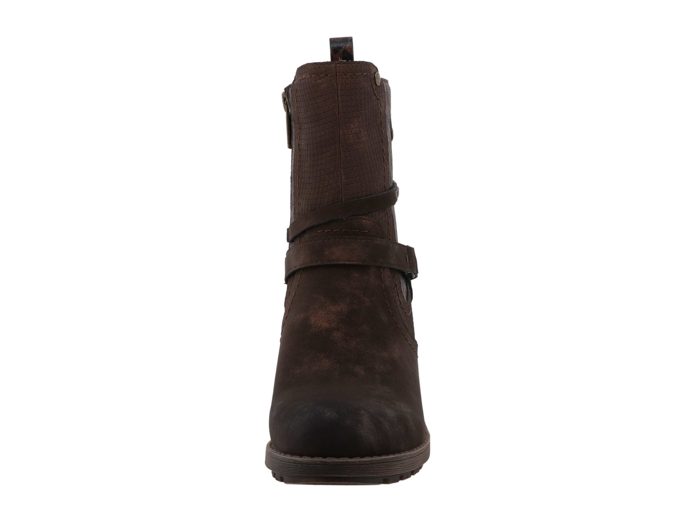 Mustang Shoes Stiefelette »Mode-Stiefel«  Blockabsatz, Boots mit Kontrastbesätzen und Zierriemen