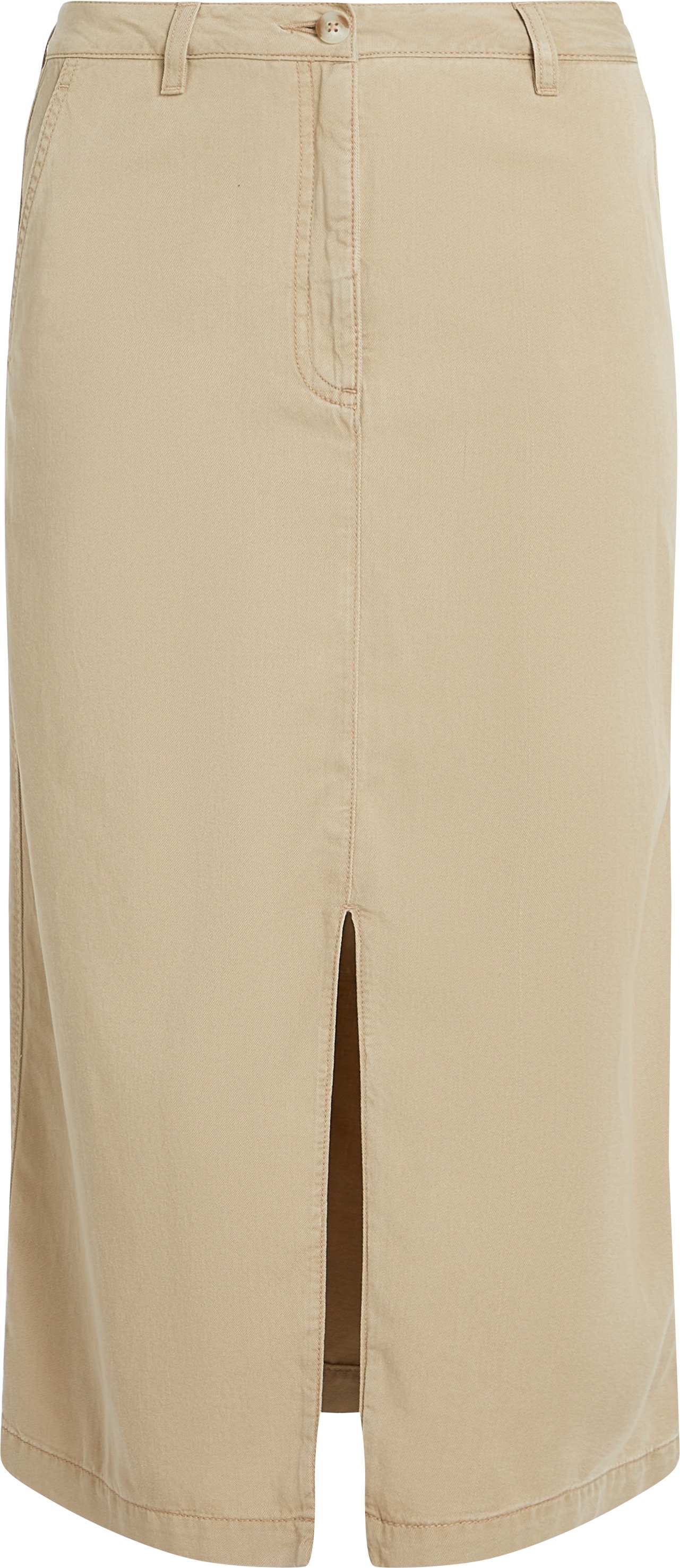 Tommy Hilfiger Webrock »CO TENCEL MIDI SKIRT«, mit Schlitz