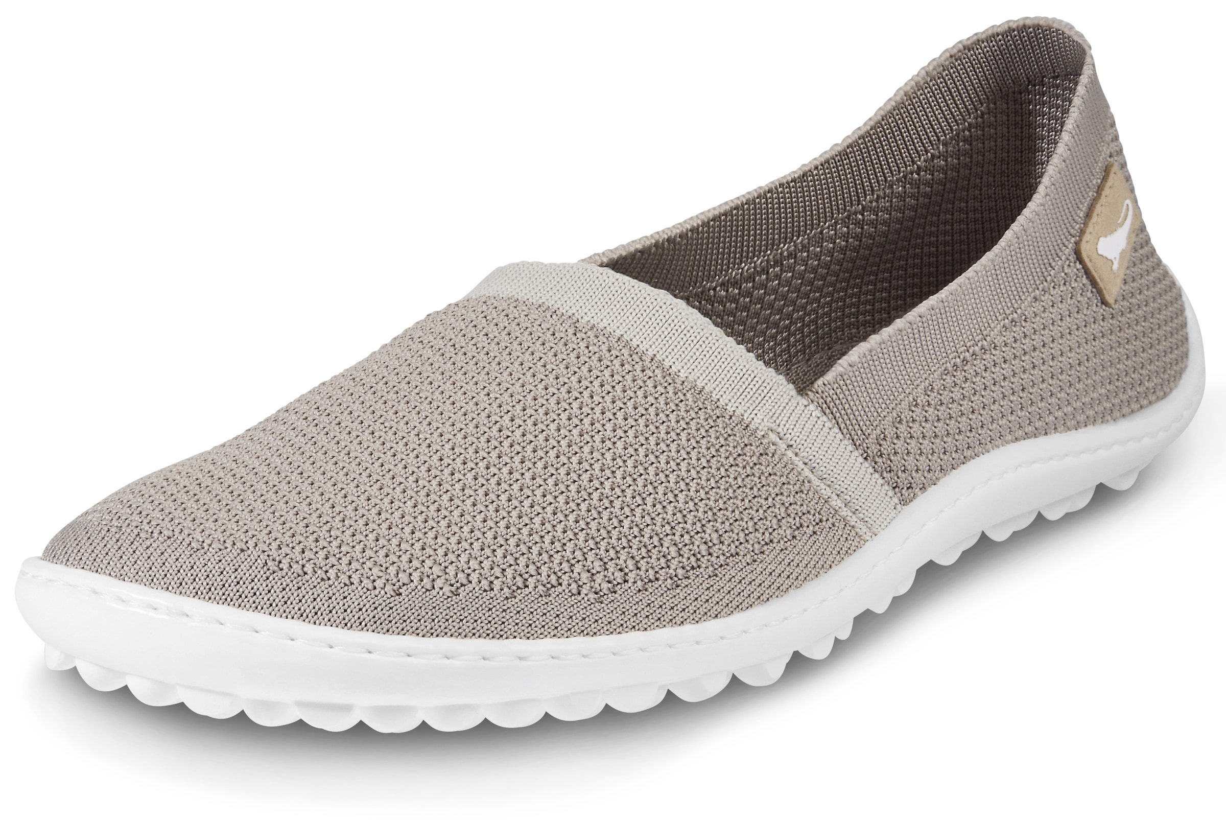 LEGUANO Damen Barfußschuh, Gr. 43, beige, Textil, Schuhe, Ballerina, Slipper, Bequemschuh, der das taktile Empfinden verstärkt
