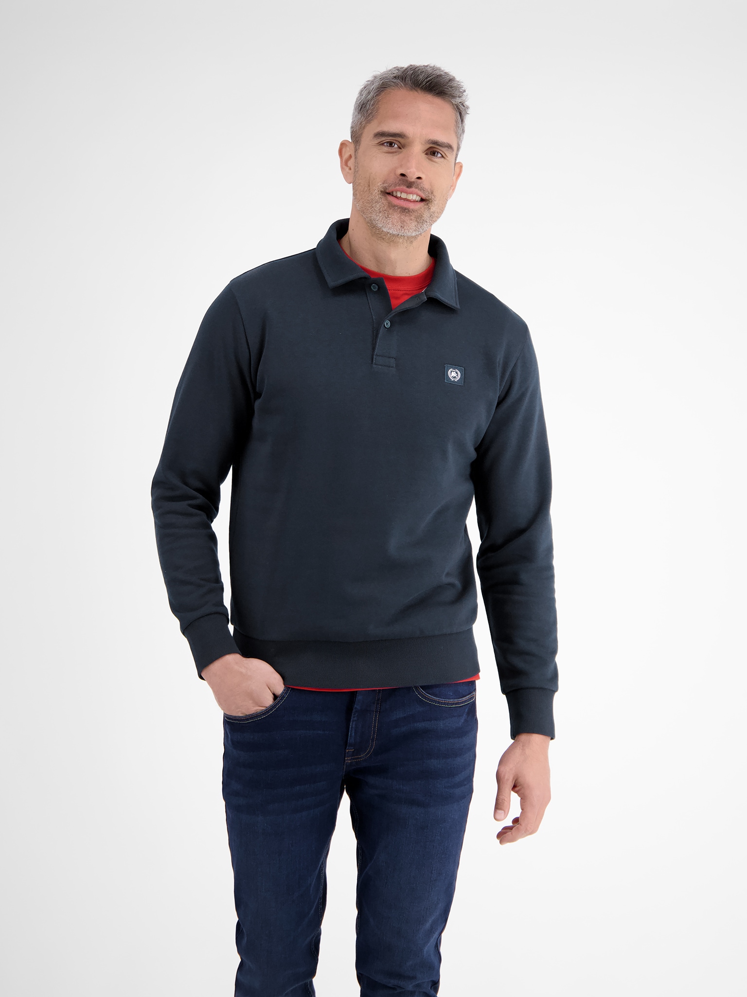 LERROS Langarm-Poloshirt "FELPA", Sweatshirt mit Knopfleiste günstig online kaufen