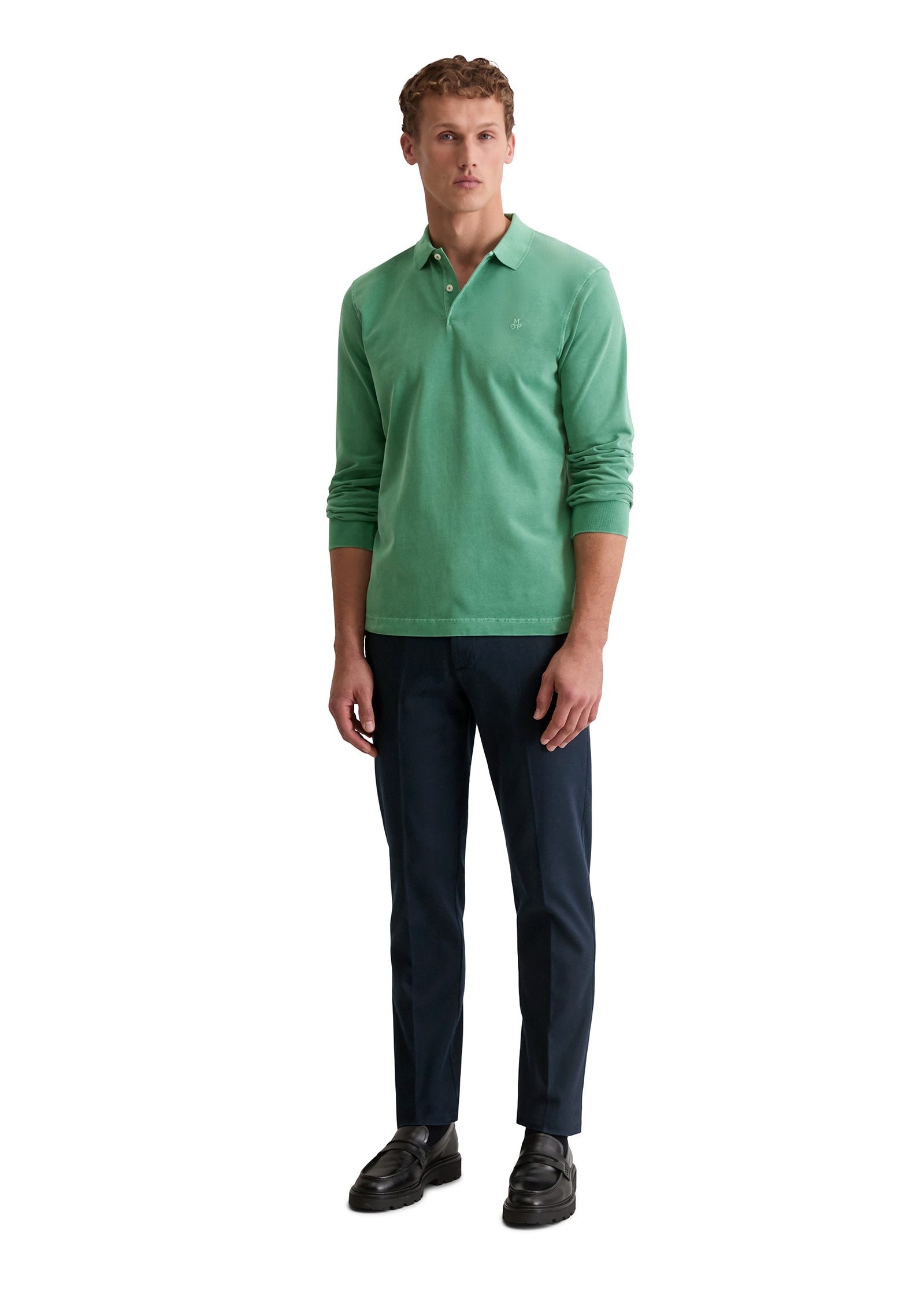 Marc O'Polo Langarm-Poloshirt »aus soft-touch Bio-Baumwoll-Jersey«