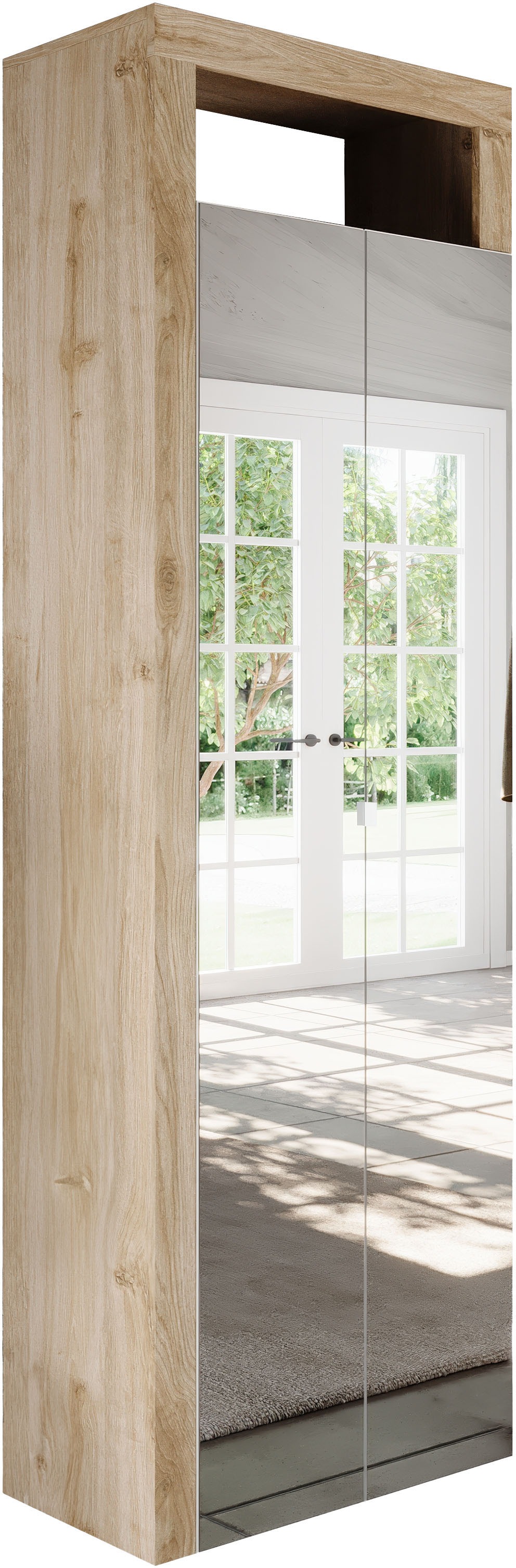 Home affaire Schuhschrank "Hamburg Höhe 195 cm, Hochschrank, 2 Spiegeltüren günstig online kaufen