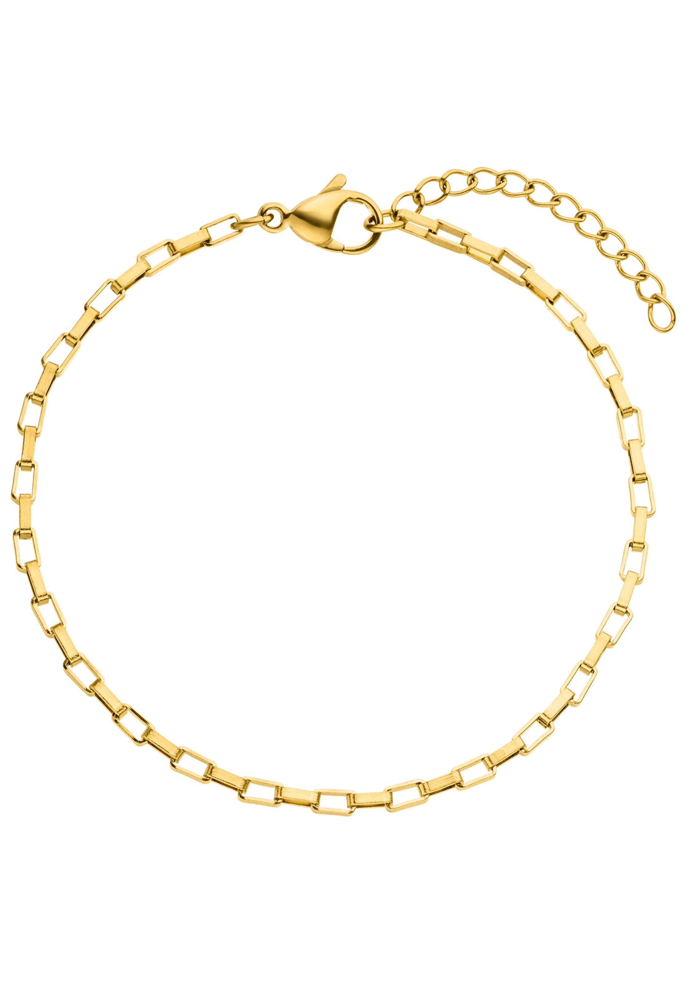 JOBO Armband »Kastenarmband Kastenkette«, Edelstahl goldfarben 17-20 cm