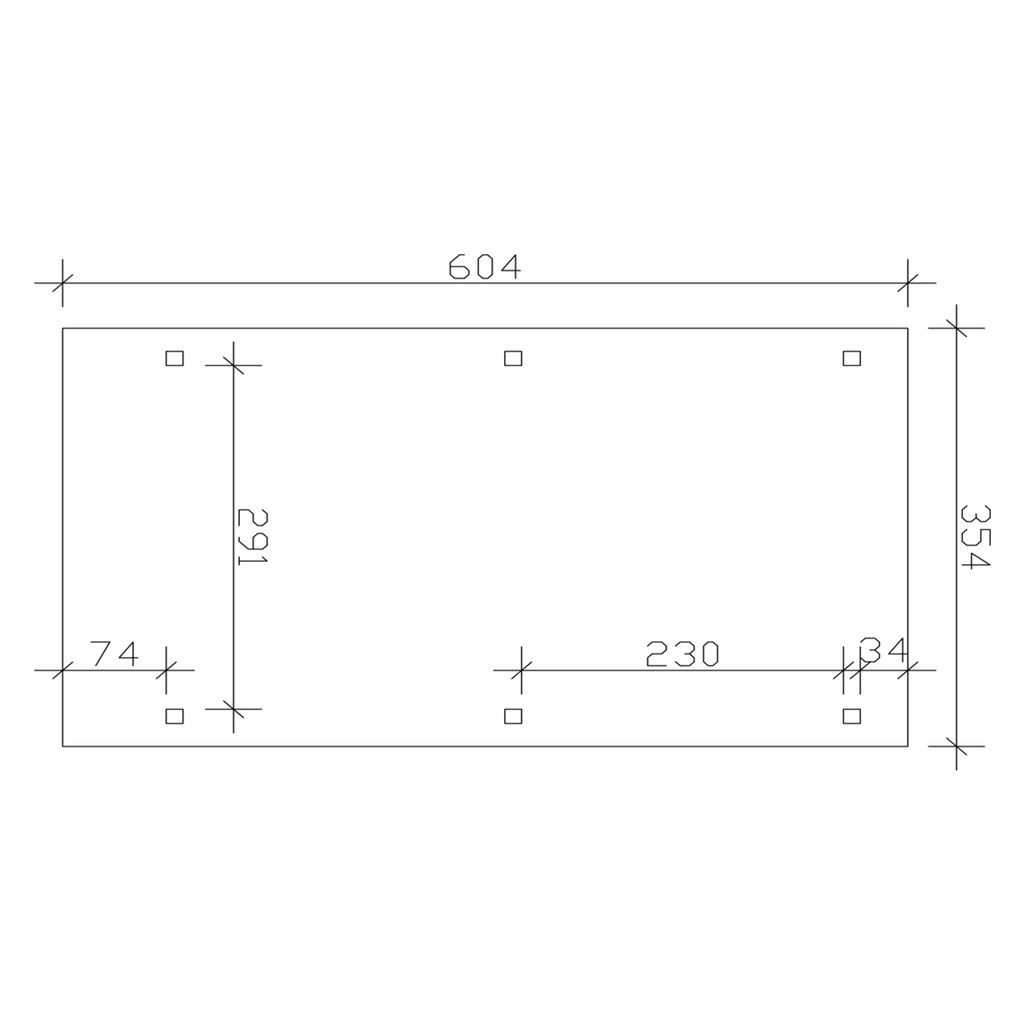 Skanholz Einzelcarport »Emsland«, Leimholz-Nordisches Fichtenholz, 291 cm, dunkelgrau