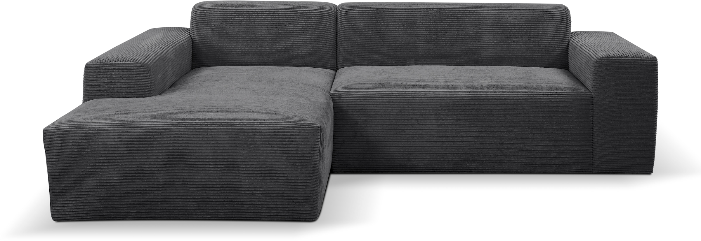 WERK2 Ecksofa »Zeus-L modern und zeitlos, Breite 253cm, bequemes Sofa«, Curvy Trend Ecksofa mit urbaner Optik