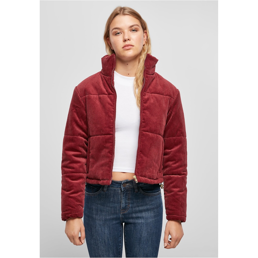 URBAN CLASSICS Winterjacke »Damen Ladies Corduroy Puffer Jacket«, (1 St.), ohne Kapuze