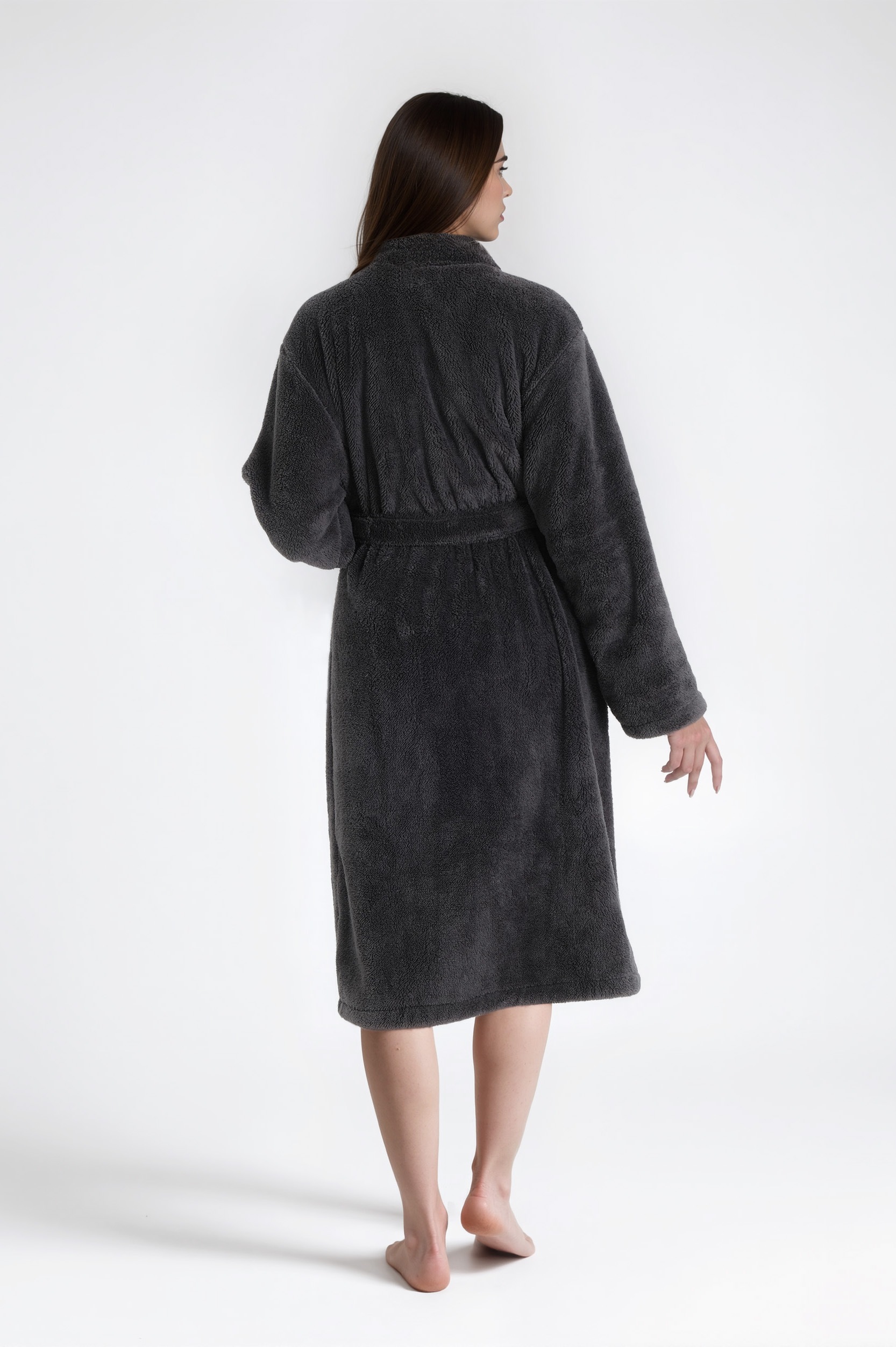 my home Unisex-Bademantel »Lillou Kimono, ideal für Sauna & Spa, Hotelbademantel, Morgenmantel«, (1 St.), kuschelig weicher Fleece, für Damen und Herren, XS-3XL