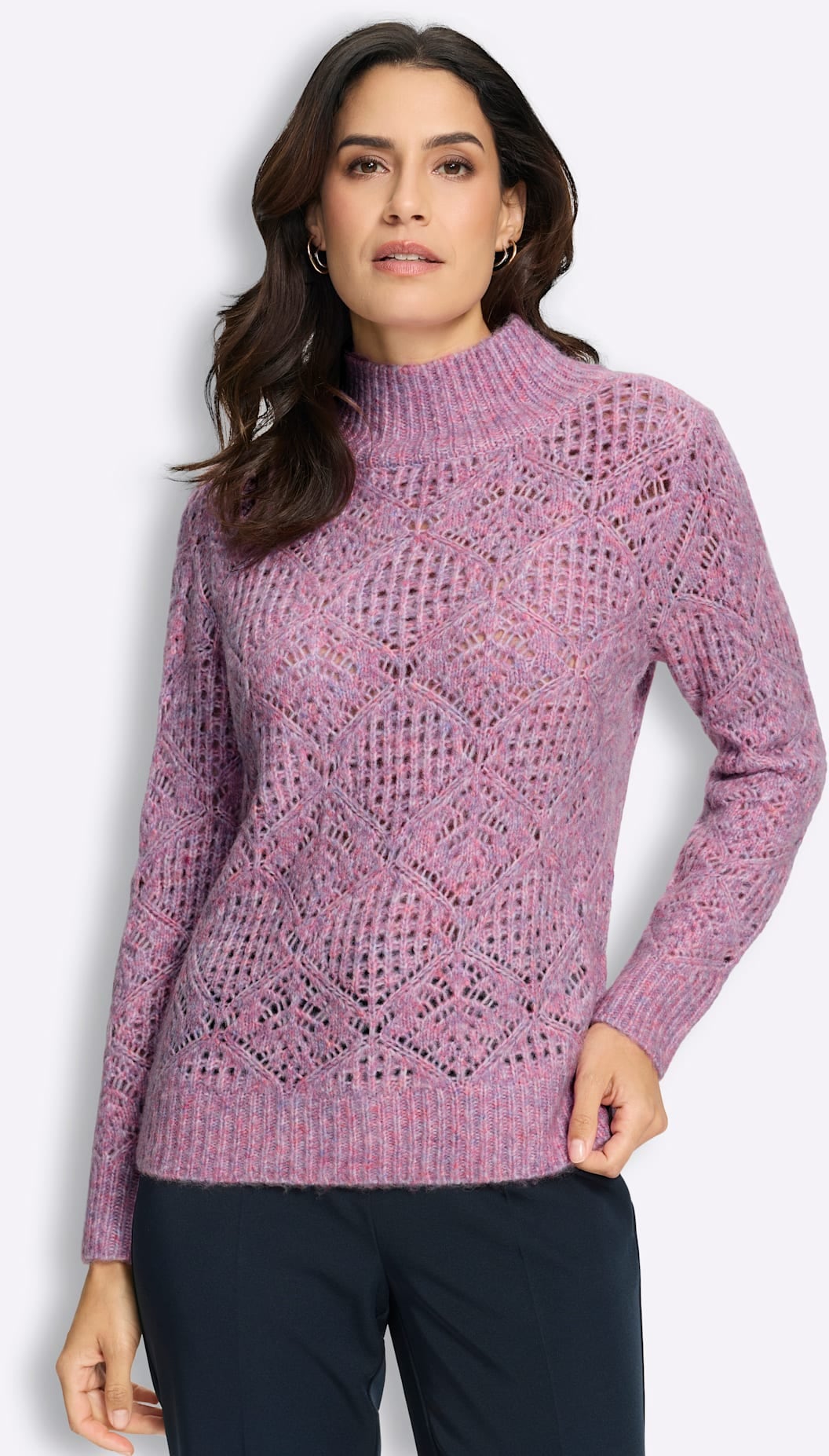Inspirationen Ajourpullover »Stehkragen-Pullover«