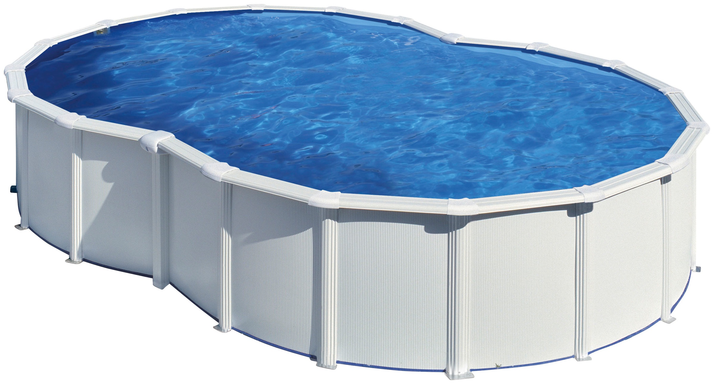 GRE – Piscine hors sol acier en huit 520 x 350 x H 122 cm – Volume 13696L – Filtration filtre à sable 4 m³/h – Structure robuste en acier galvanisé