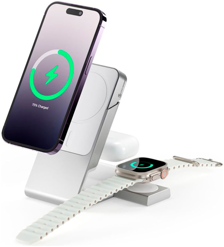 ALOGIC Powerstation »Matrix+ 3-in-1 Magnetic Charger+Power Bank+AW Puk«, Matrix+ 3-in-1 Magnetic Charger+Power Bank+AW Puk white