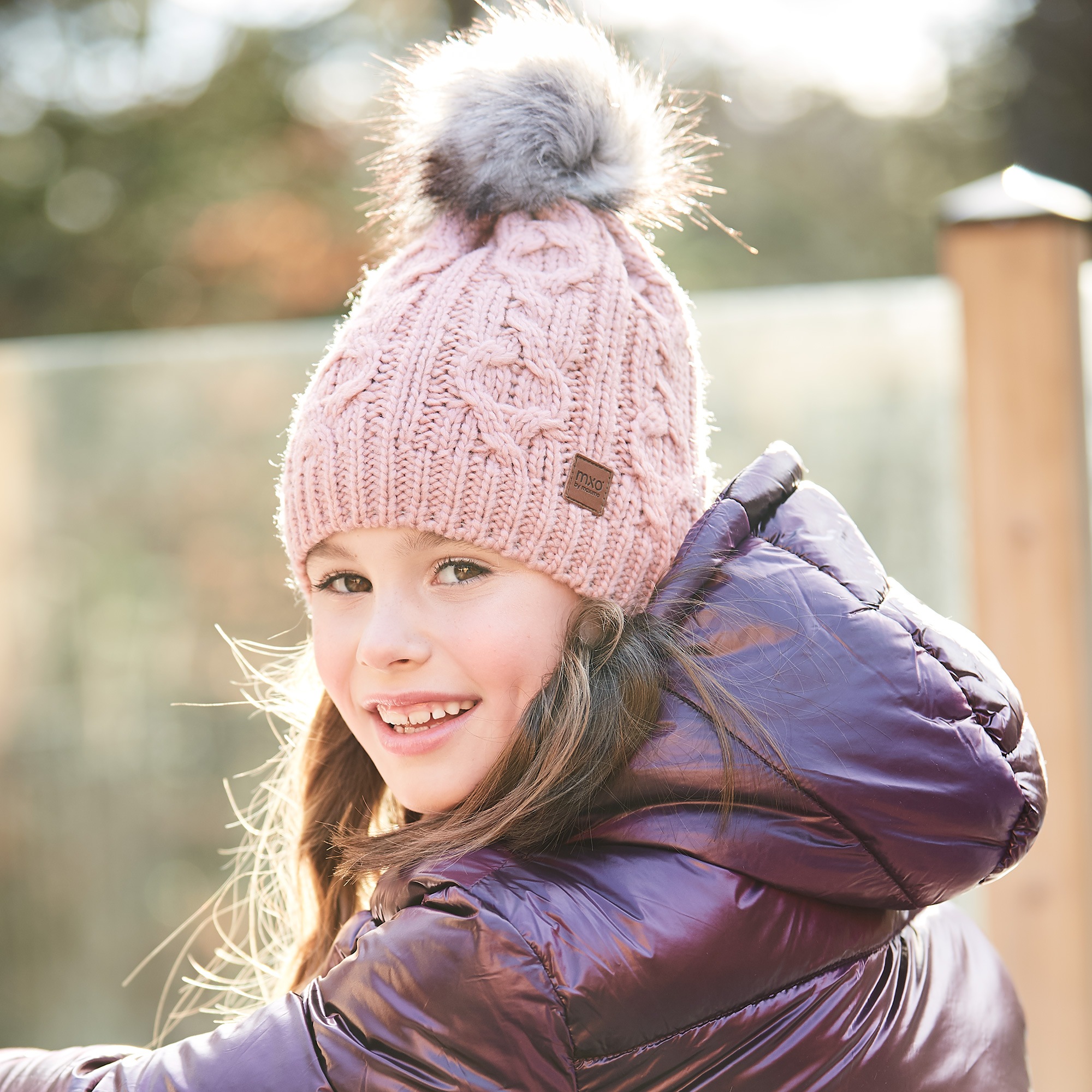 Thumbnail - MAXIMO Strickmütze mit Zopfstrickmuster und FakeFur Bommel