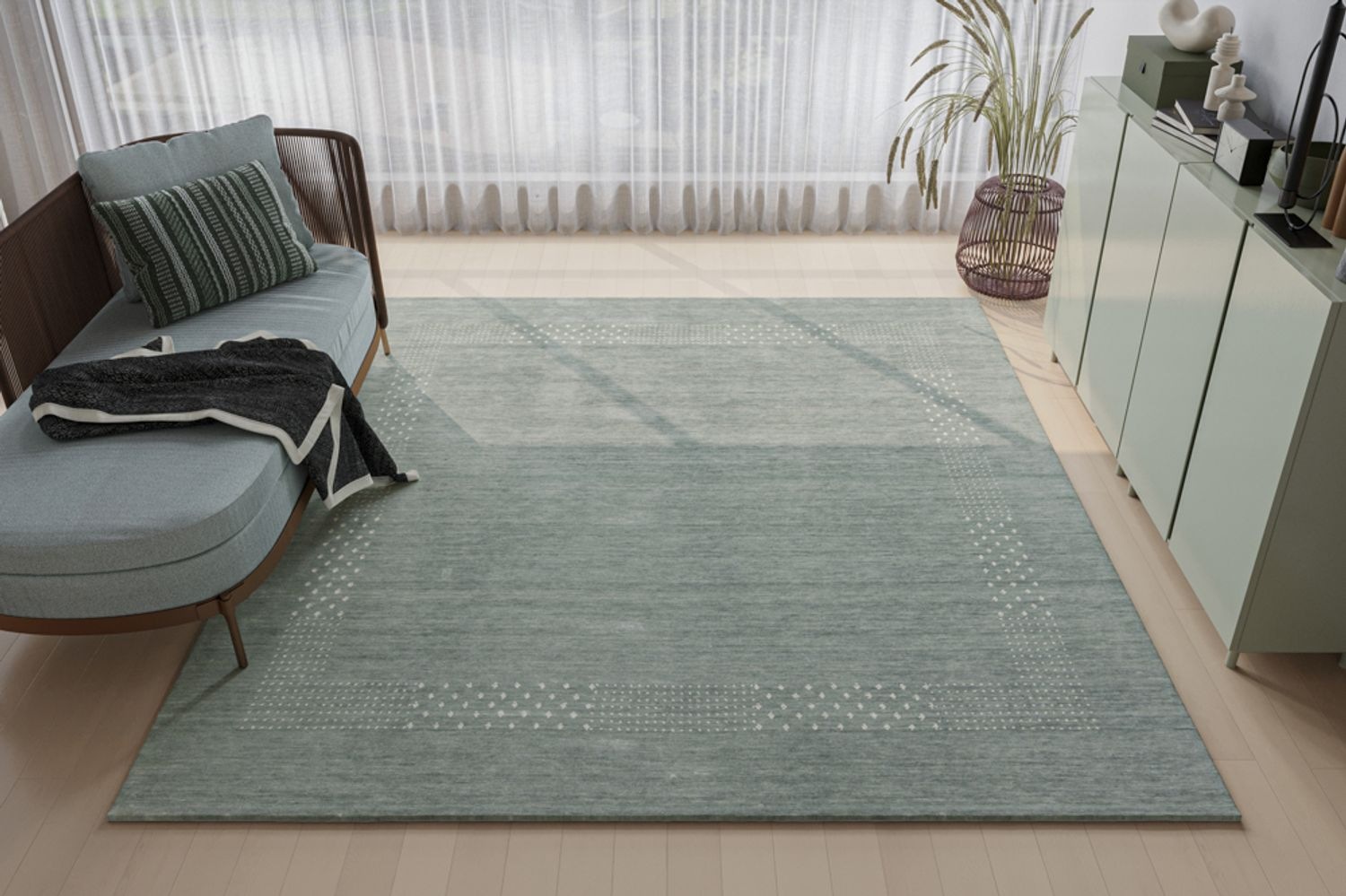 morgenland Wollteppich »Nova - Gabbeh Teppich - Loribaft Perser«, quadratisch, 1,5 mm Höhe, Flachgewebe