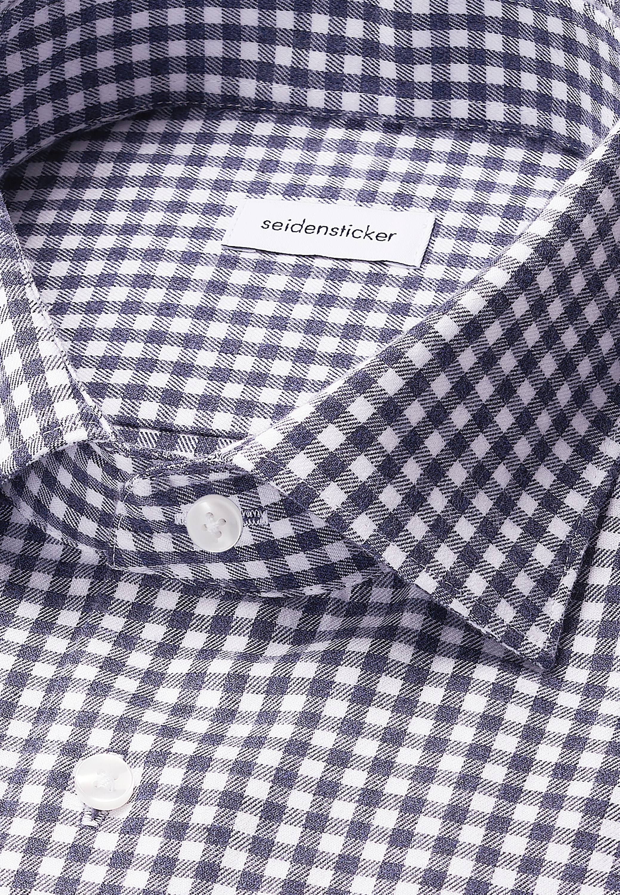 seidensticker Flanellhemd »Schwarze Rose« Regular 1/1 Kentkragen Karo