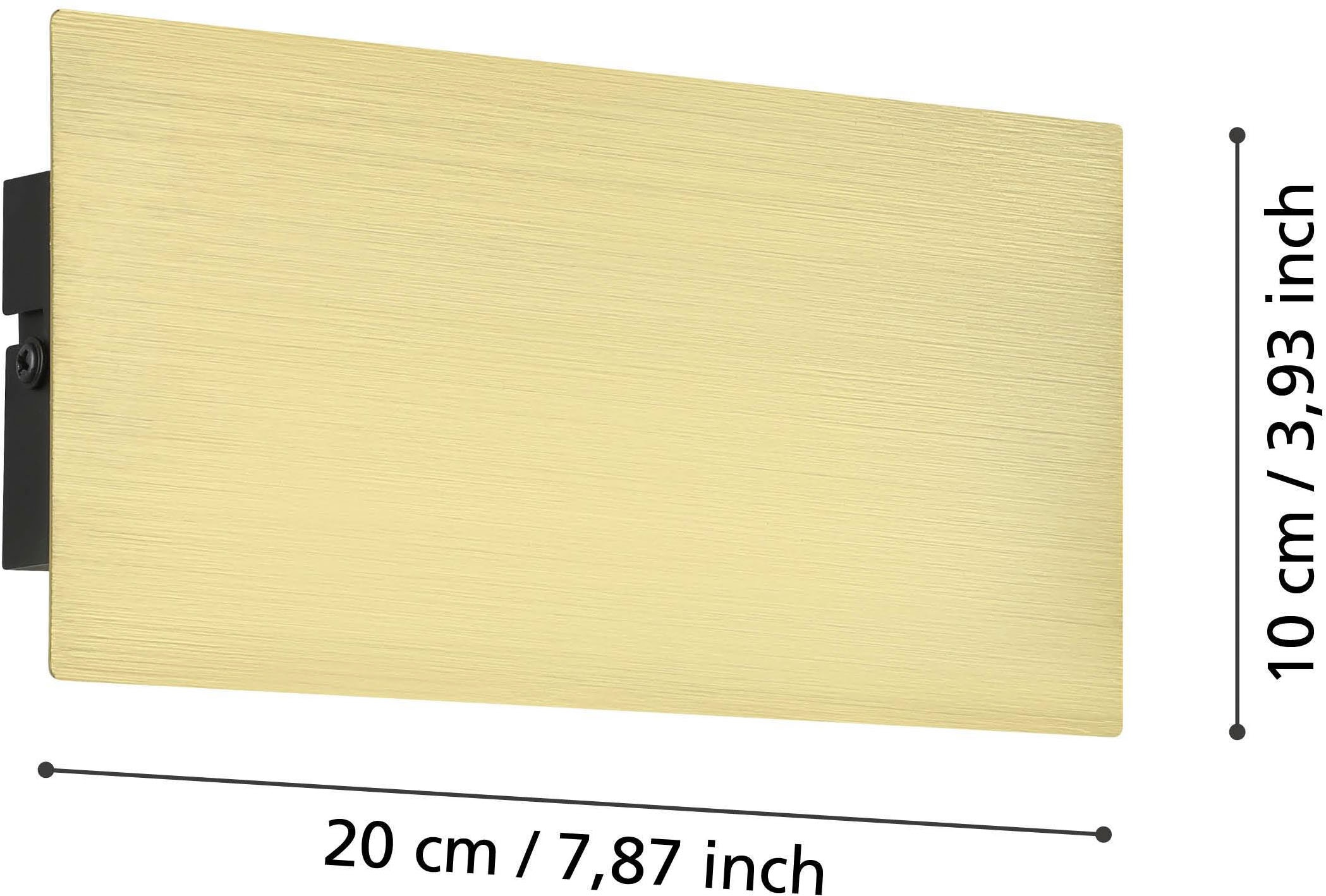 EGLO Wandleuchte »Talamello Wandlampe, Wandspot, Metall, indirekte Beleuchtung, Lampe« LED-Modul 1 Stk. Warmweiß Wand-/Deckenleuchte - L20 x H10 x AL4 cm - gold gebürstet - 6W inkl.