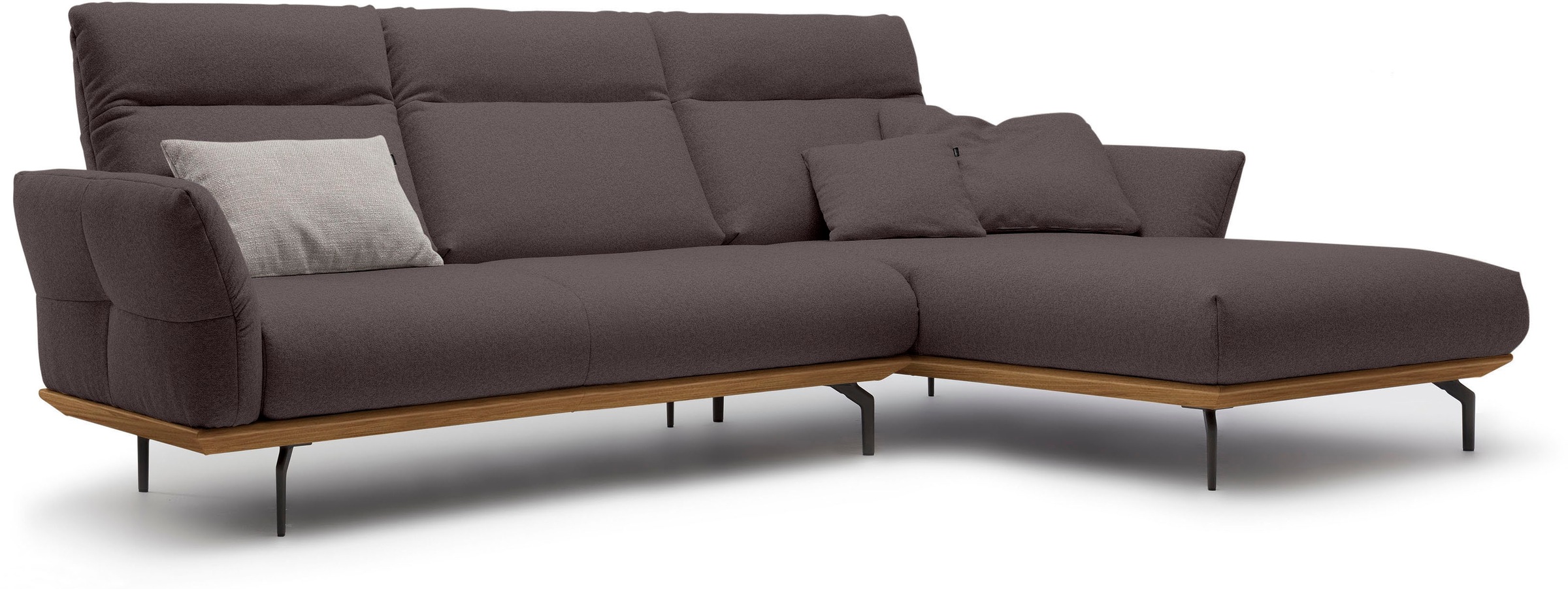 Creation BY ROLF BENZ Ecksofa "CR.460", Sockel in Nussbaum, Winkelfüße in U günstig online kaufen