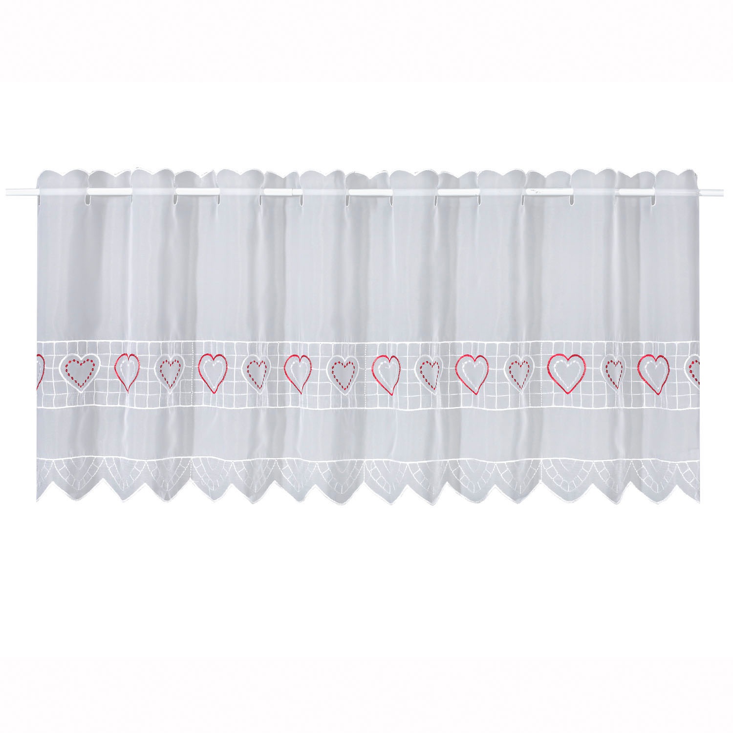 Gerster Scheibengardine "Love" Durchzuglöcher 1 Stk. tlg. HxB: 45x150, mit günstig online kaufen
