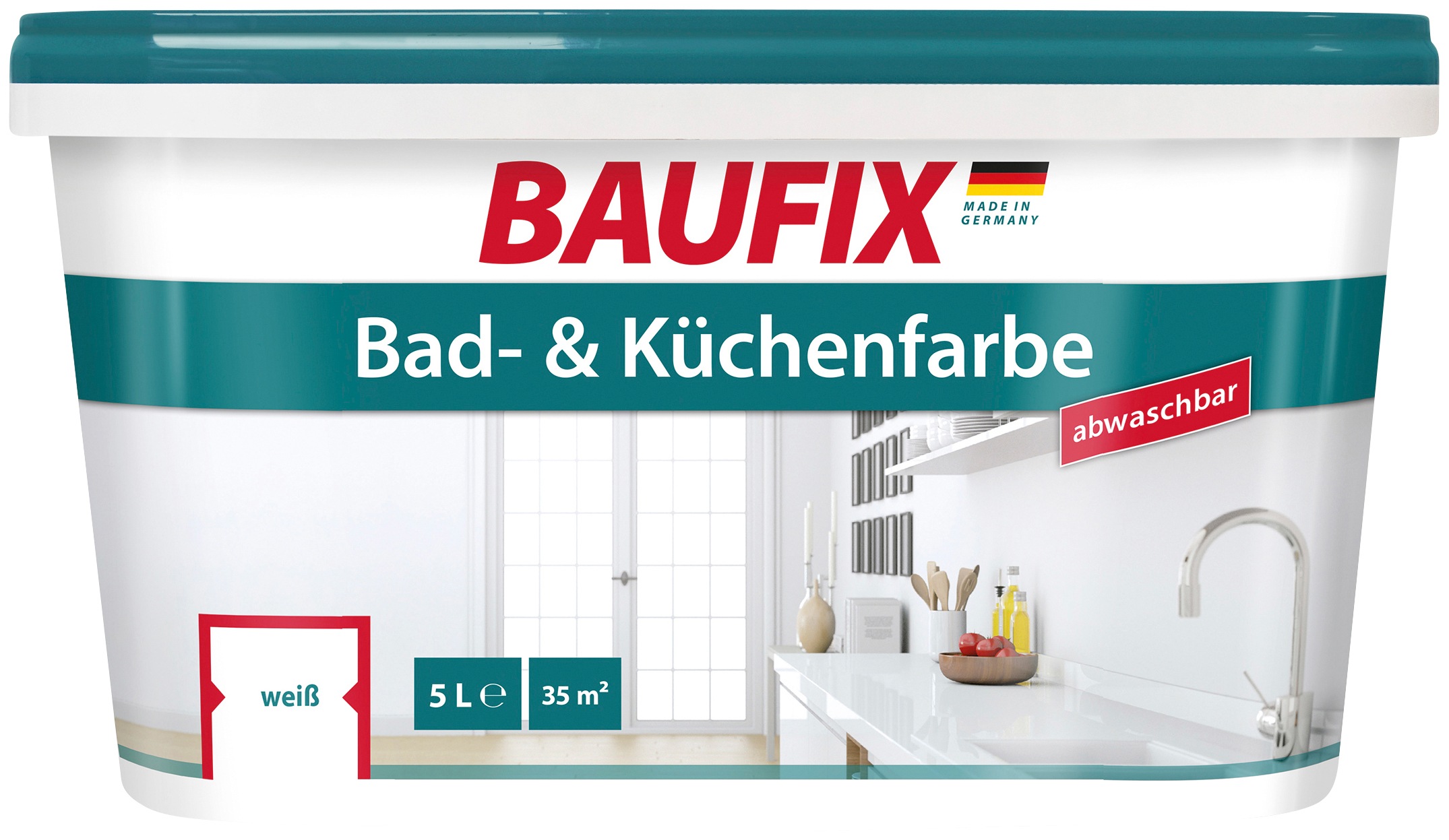 Baufix Wand Und Deckenfarbe Bad Und Kuchenfarbe Abwasch Und Abtonbar 5 L Online Kaufen Baur