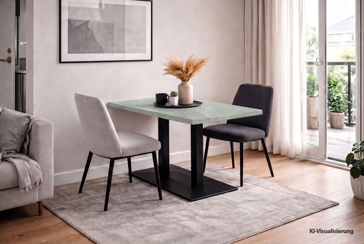 Mäusbacher Bistrotisch "Big Bistro Metall" Doppelsäulengestell, eckige Platte BHT 120x75x70 cm