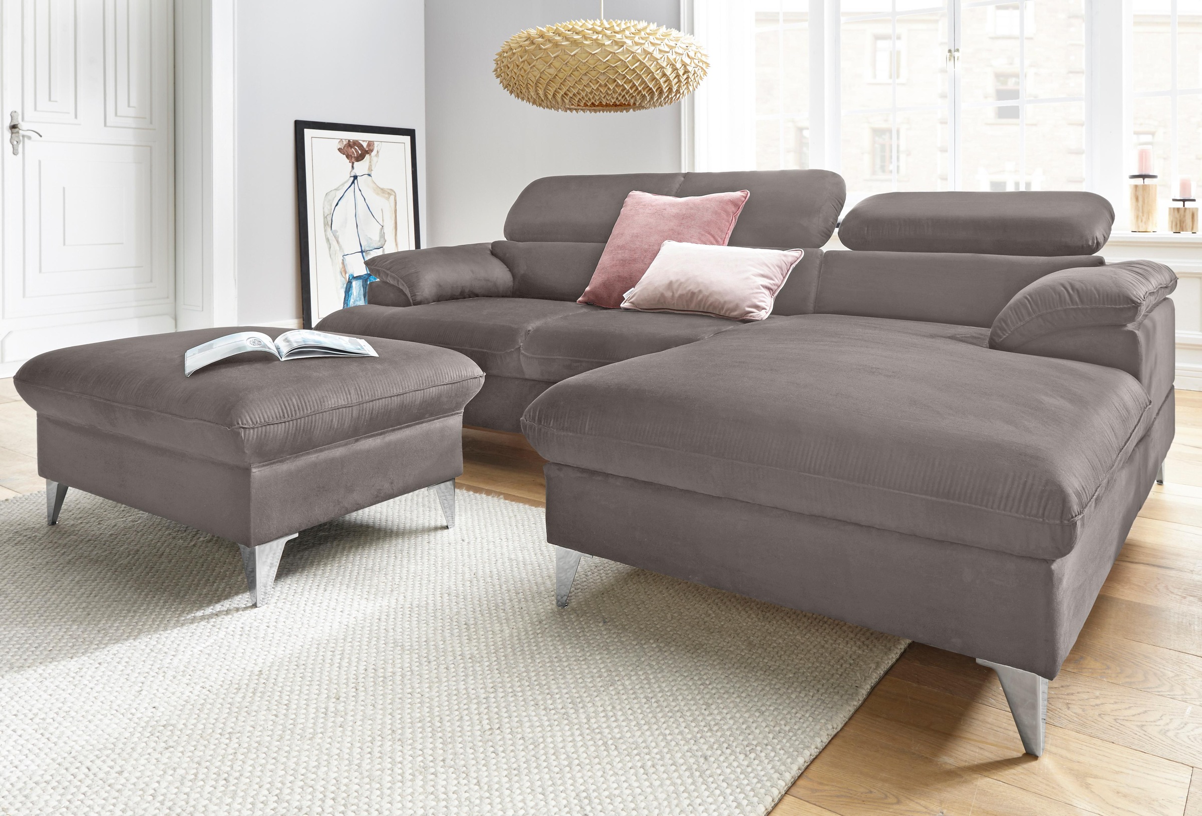 Thumbnail - COTTA Ecksofa "Caluso L-Form" mit Kopfteilverstellung, wahlweise mit Bettfunktion & Bettkasten