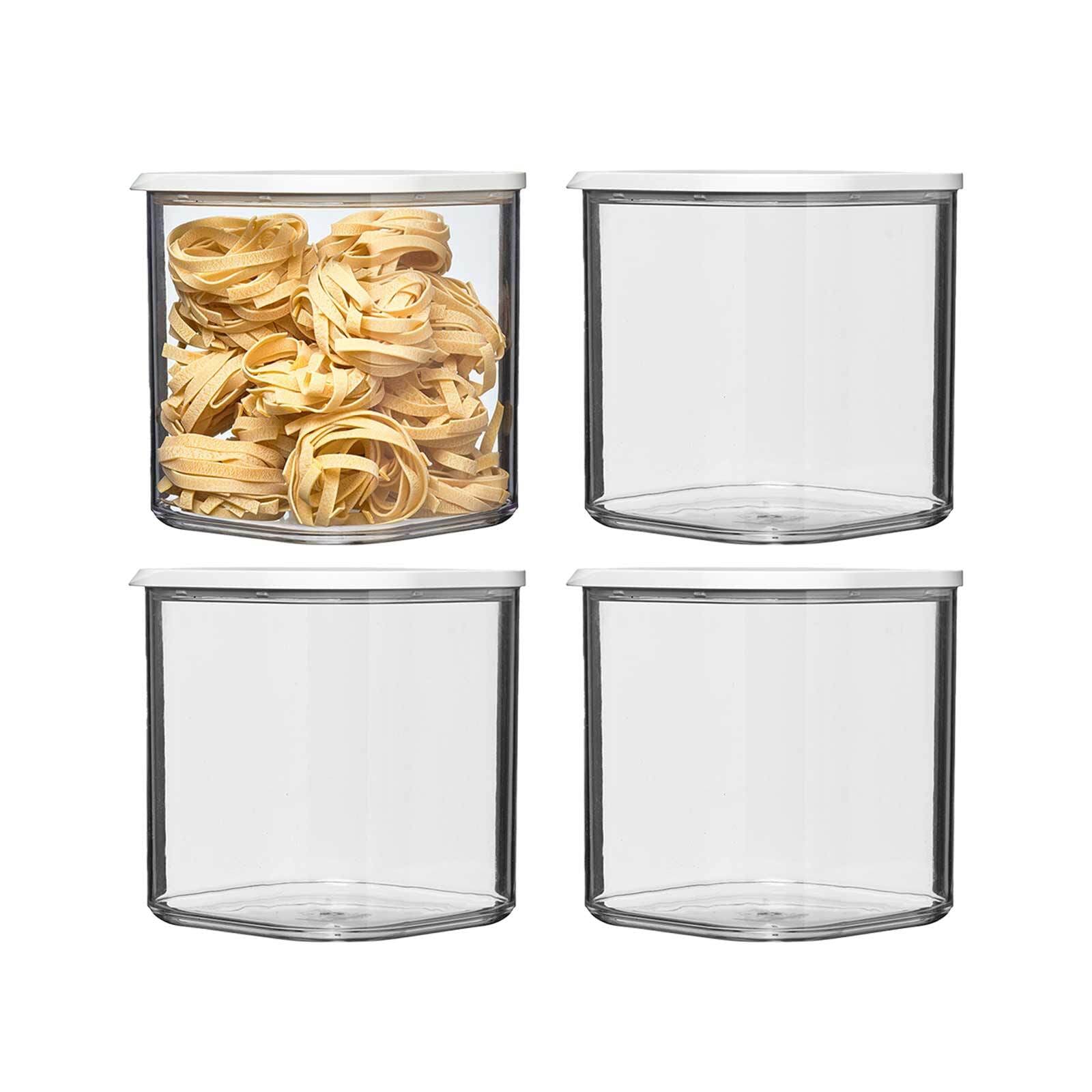 MEPAL Vorratsdose "Vorratsdose Modula 2750 ml 4er Set weiß", weiß, Lebensmittelaufbewahrungsbehälter