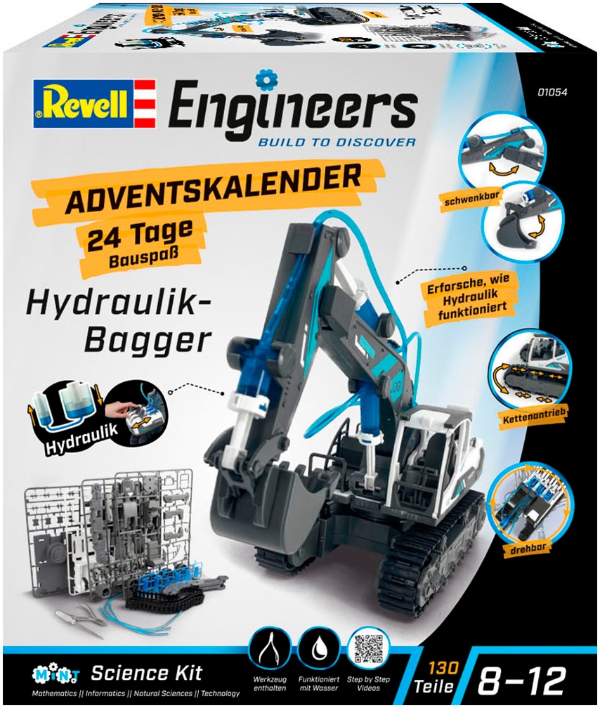 Revell® Spielzeug-Adventskalender »Engineers Hydraulischer Bagger«, ab 8 Jahren