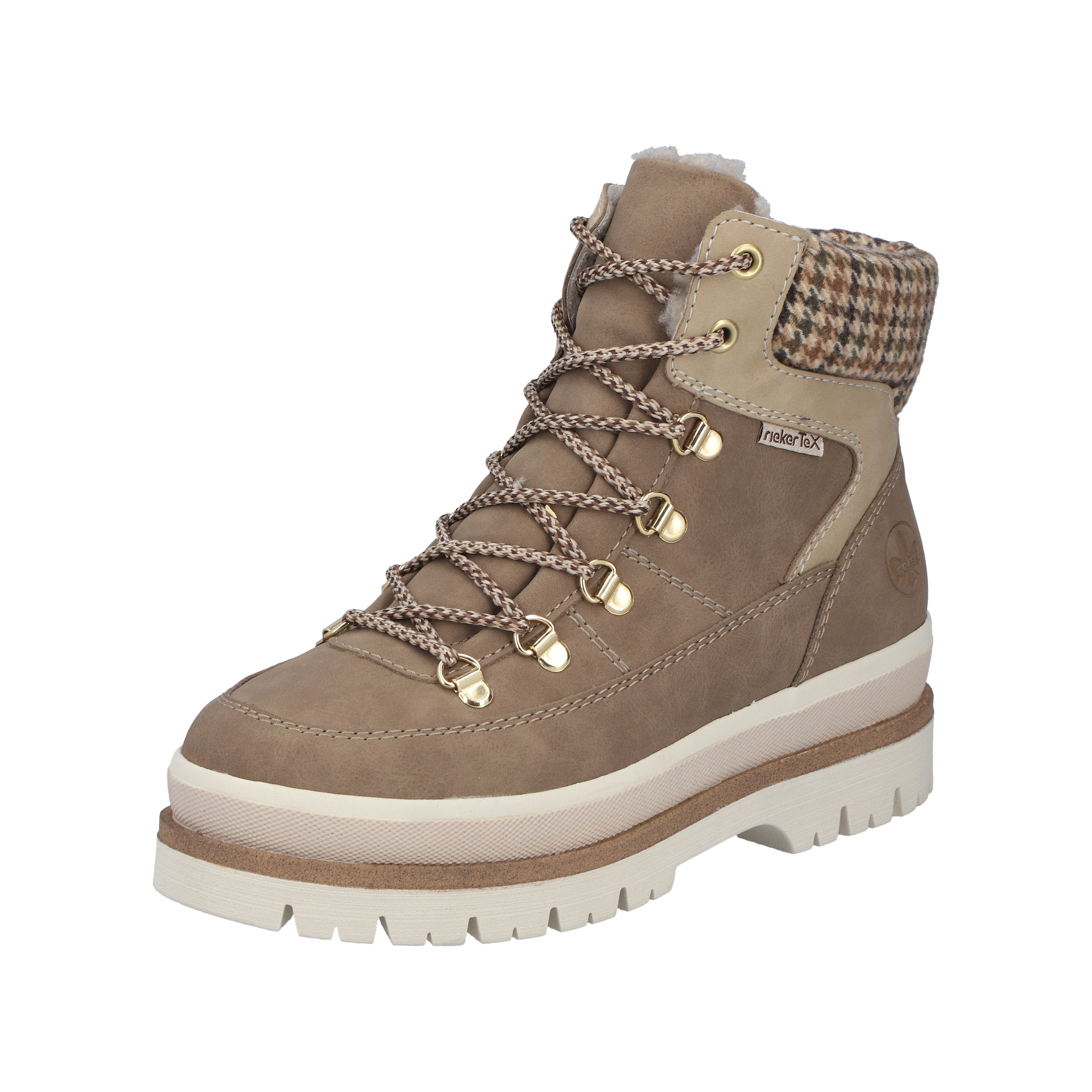Rieker Winterboots Winterstiefelette, Outdoorboots mit Strick-Kragen und Reißverschluss