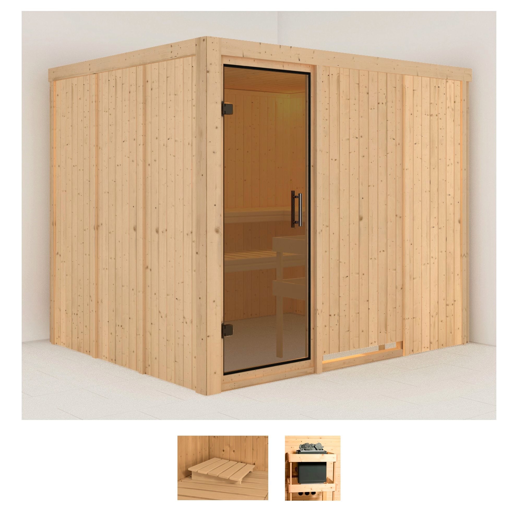 Karibu Sauna "Gitte" Set, ohne Ofen