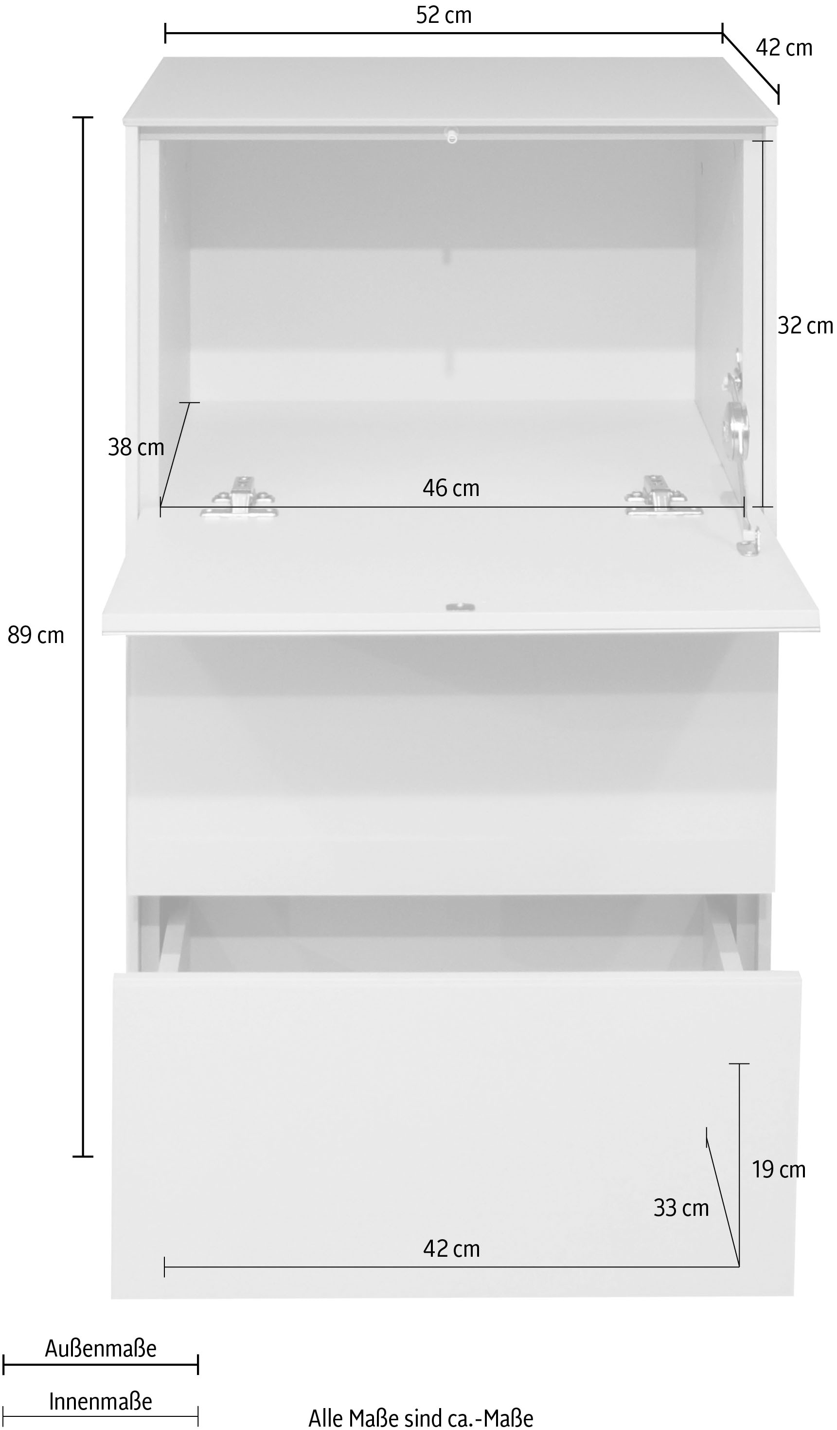 Mäusbacher Kommode »Imola TOPSELLER!«, (OTTOs Choice), Kommode mit Glasfront und Glasoberplatte