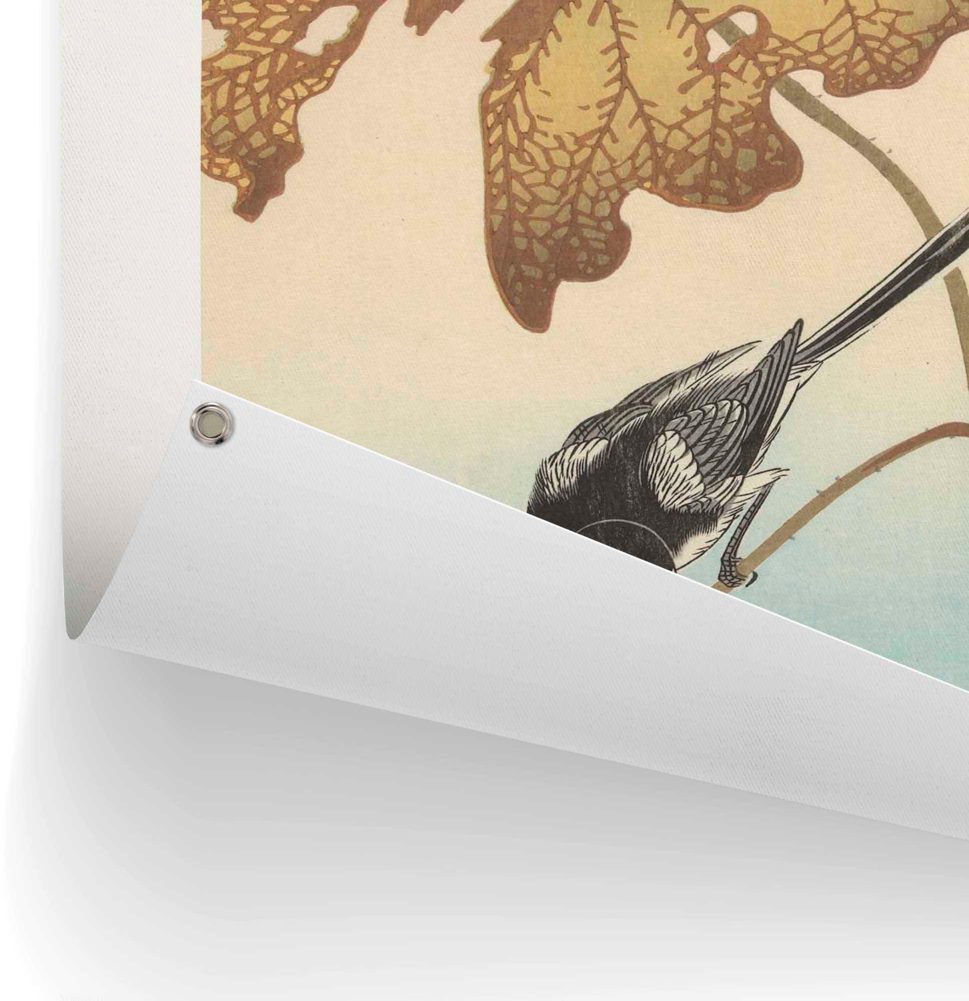 Reinders! Poster »Bachstelze auf Lotuspflanze«