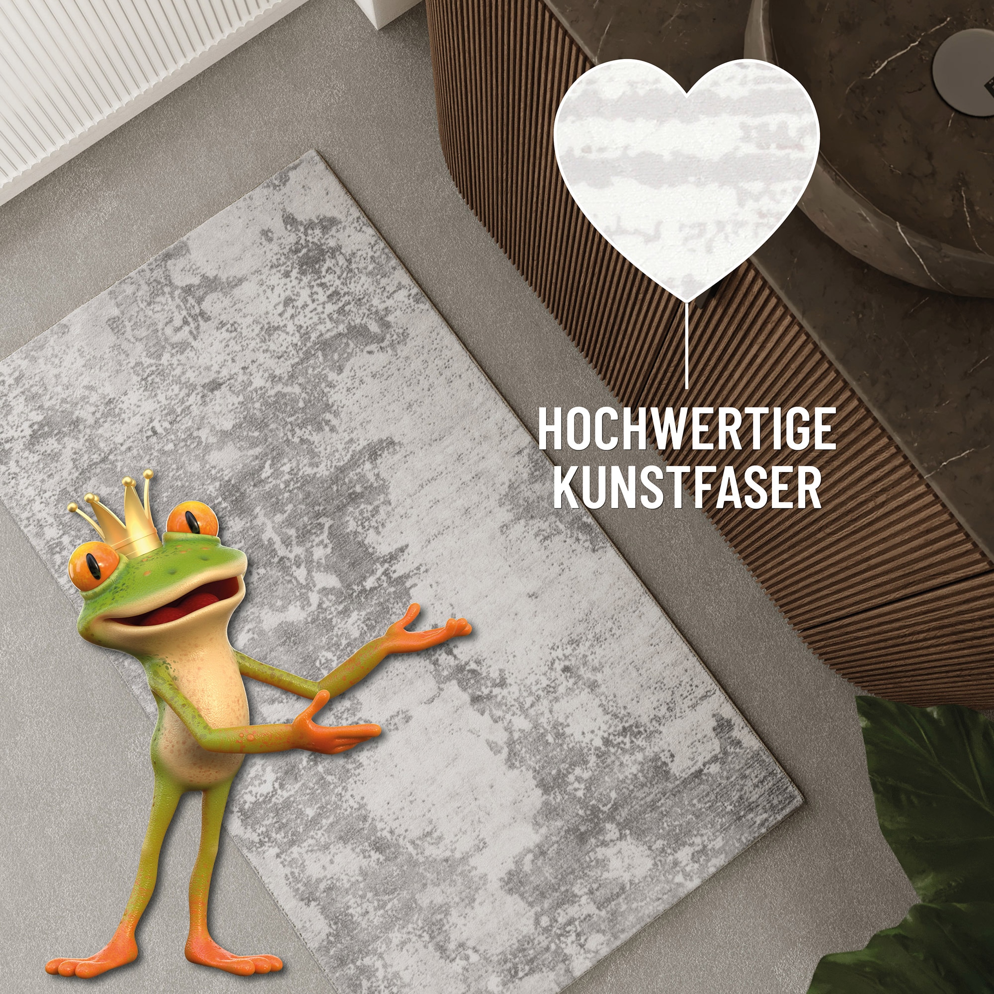 Wecon home Badematte »Samu«, Marmor Design, waschbar, rutschfest, schnell trocknend, Badteppich