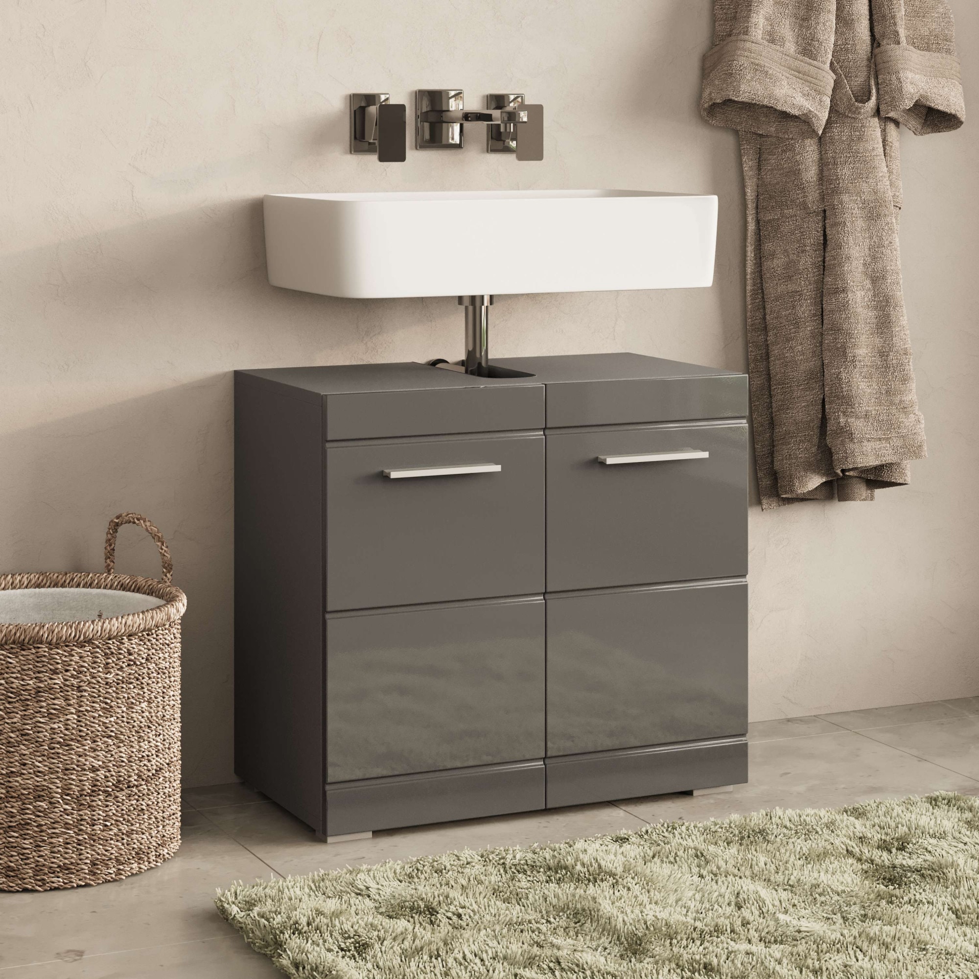 OTTO home Waschbeckenunterschrank »Föhr« minimalistisch, zeitlos, hochglänzend
