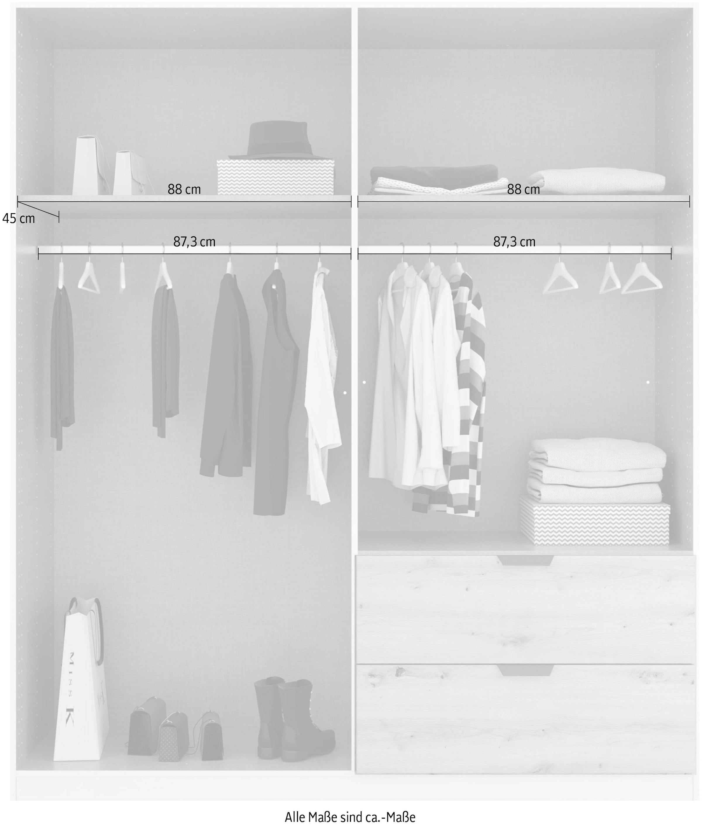 rauch Drehtürenschrank »Dark&Wood by Quadra Spin«, im Industrial Style mit Metallgriffstangen